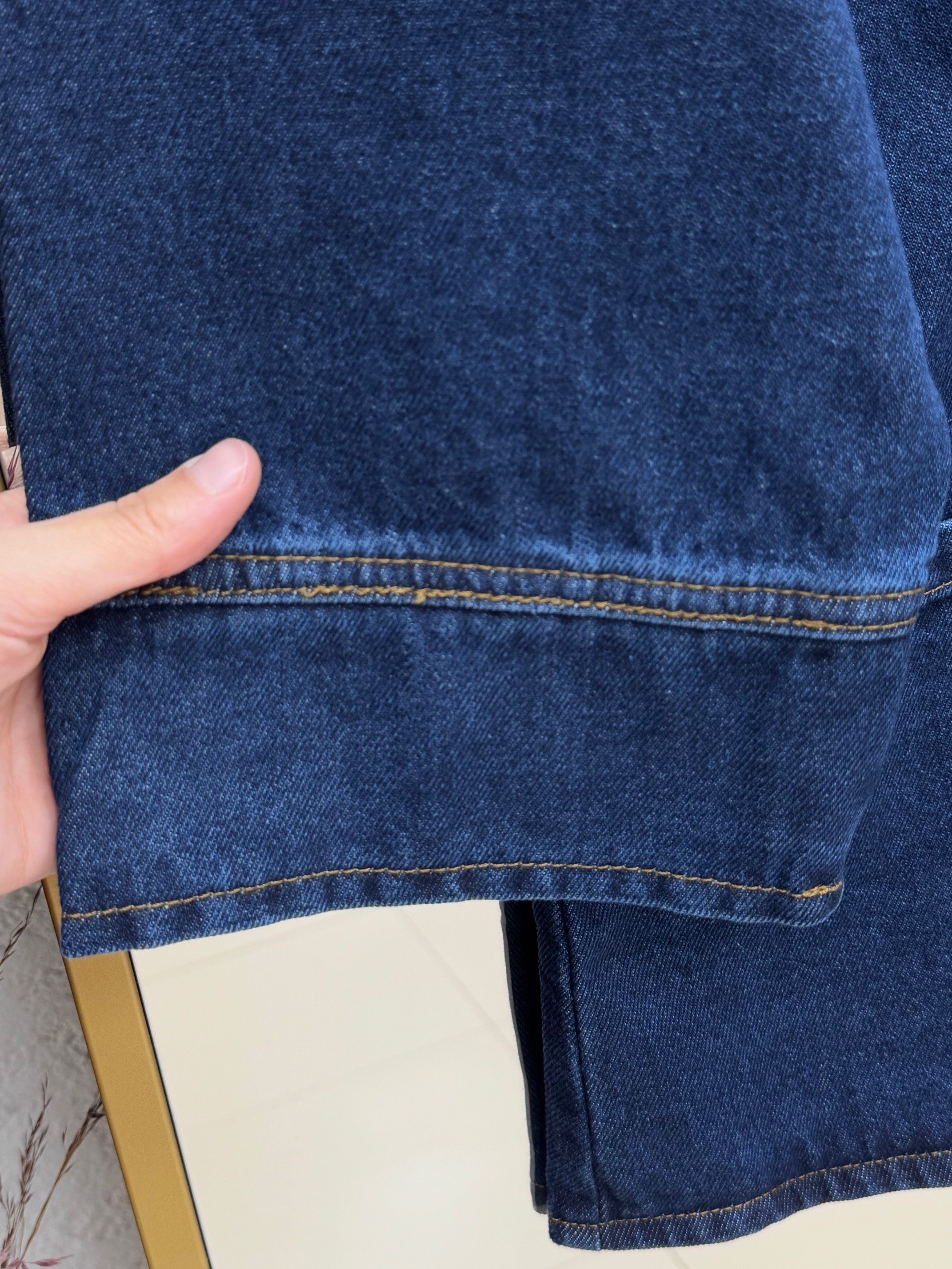 Capuna Yandan Bağlamalı Çapraz Geçişli Pantolonlu Kot Takım-LS7410 Kot Rengi