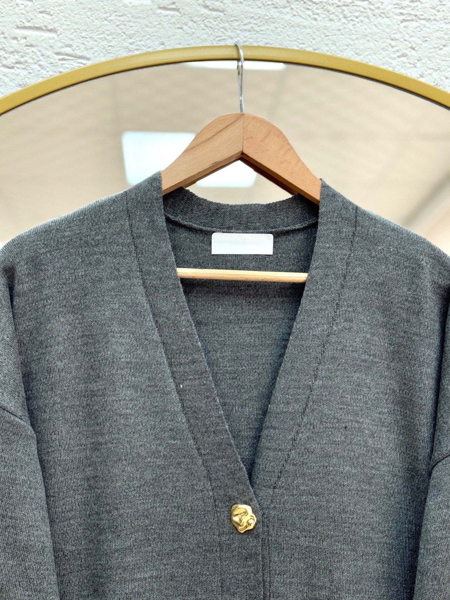 Celique Gold Düğmeli Uzun Triko Hırka-KR5014 Antrasit