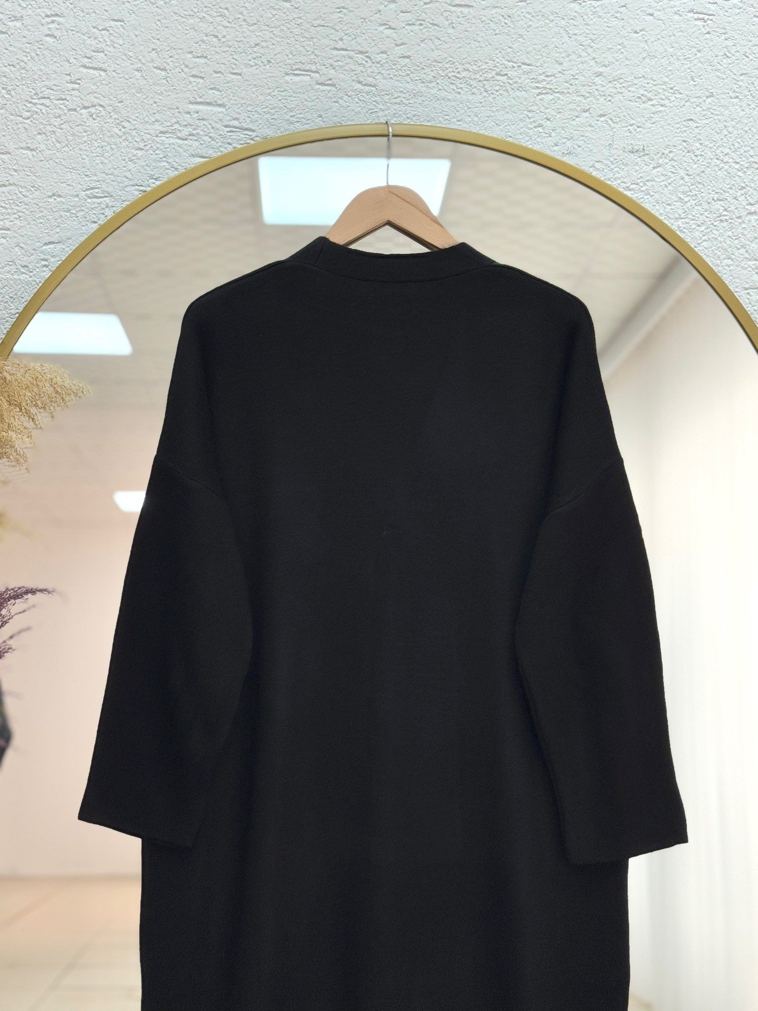 Celique Gold Düğmeli Uzun Triko Hırka-KR5014 Siyah