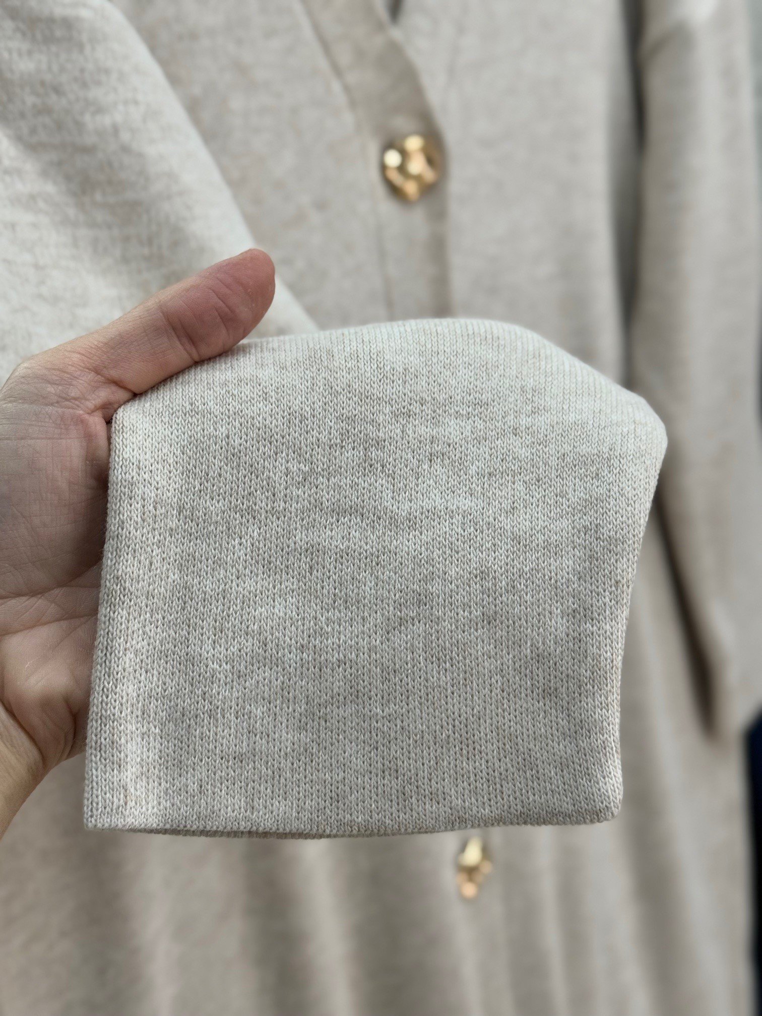 Celique Gold Düğmeli Uzun Triko Hırka-KR5014 Taş