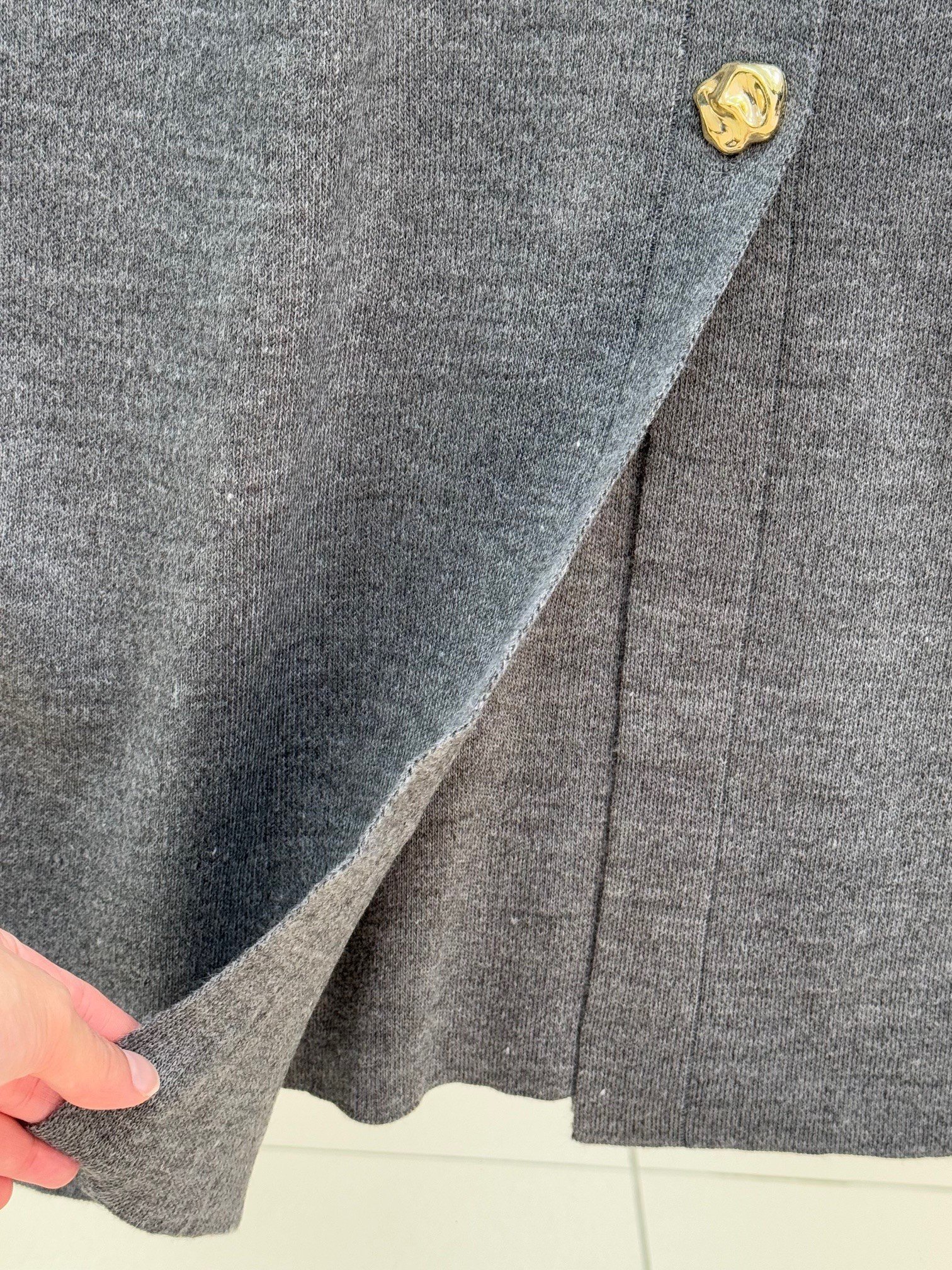 Celique Gold Düğmeli Uzun Triko Hırka-KR5014 Antrasit