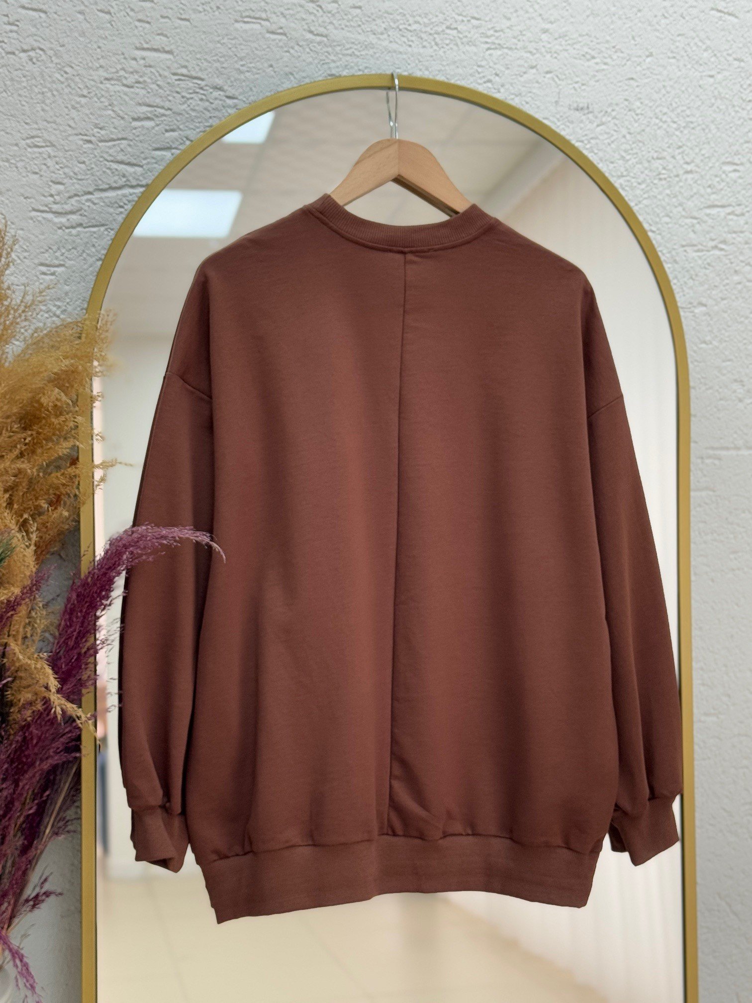 Celista Altı Etiketli İki İp Düz Sweat-BN4348 Kahve