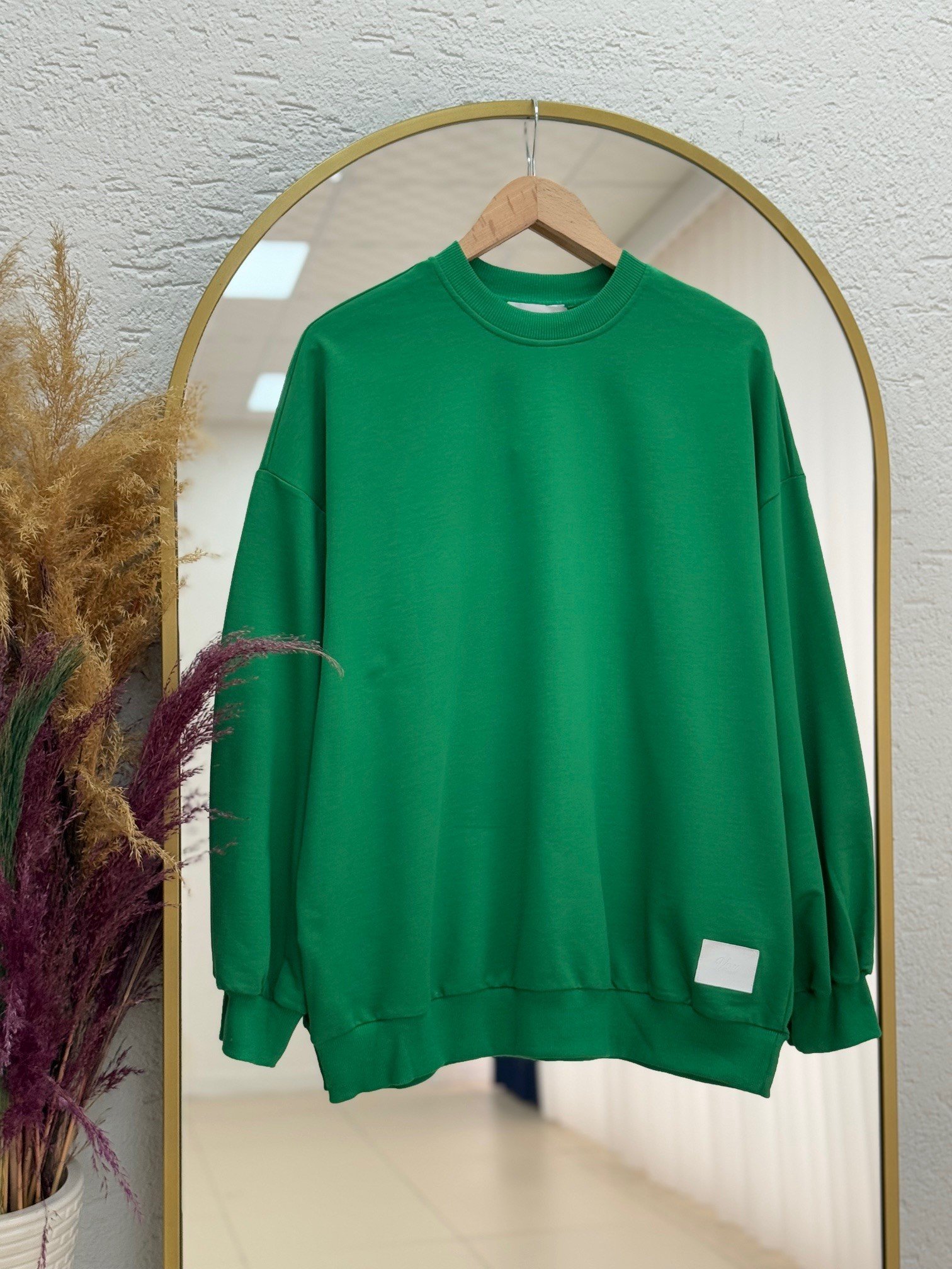 Celista Altı Etiketli İki İp Düz Sweat-BN4348 Yeşil