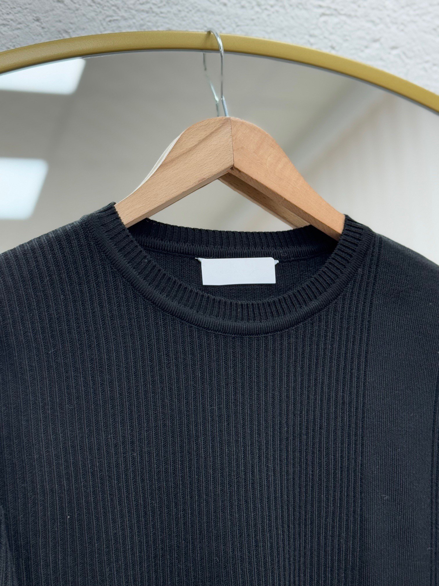 Celuna Kol Ucu Ve Önü Düğmeli Yırtmaçlı Triko Tunik-KR5005 Siyah