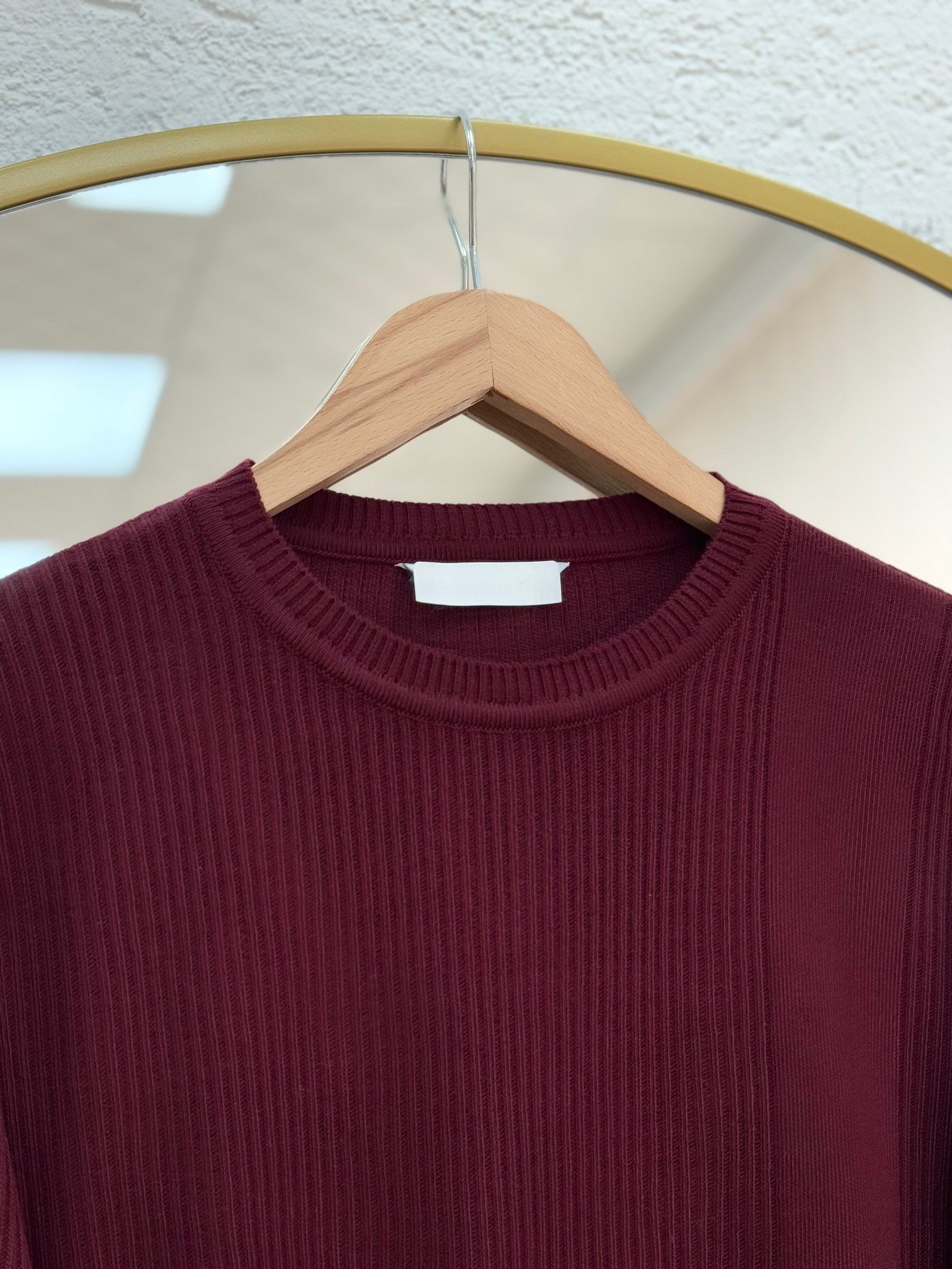 Celuna Kol Ucu Ve Önü Düğmeli Yırtmaçlı Triko Tunik-KR5005 Bordo