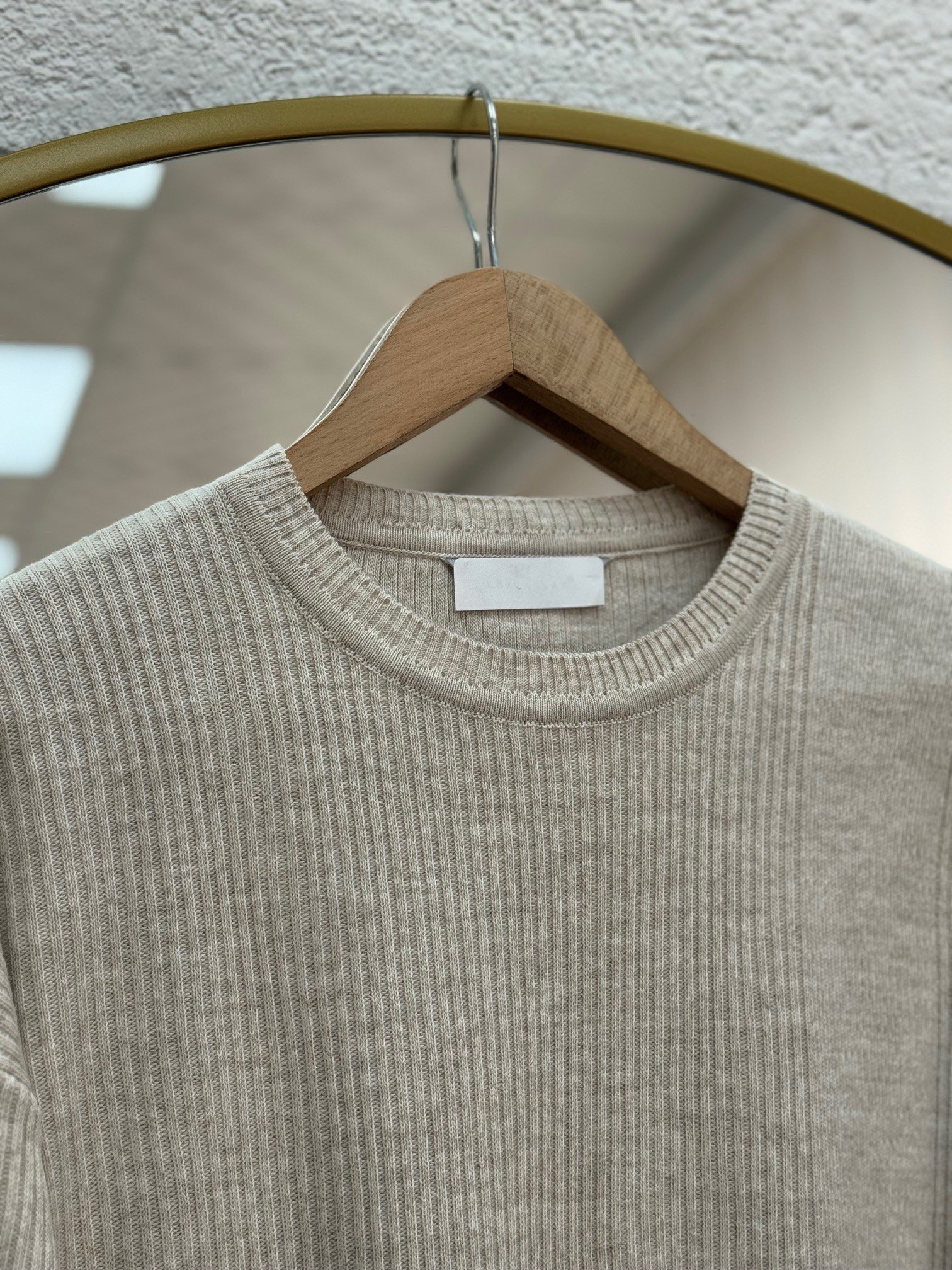 Celuna Kol Ucu Ve Önü Düğmeli Yırtmaçlı Triko Tunik-KR5005 Taş