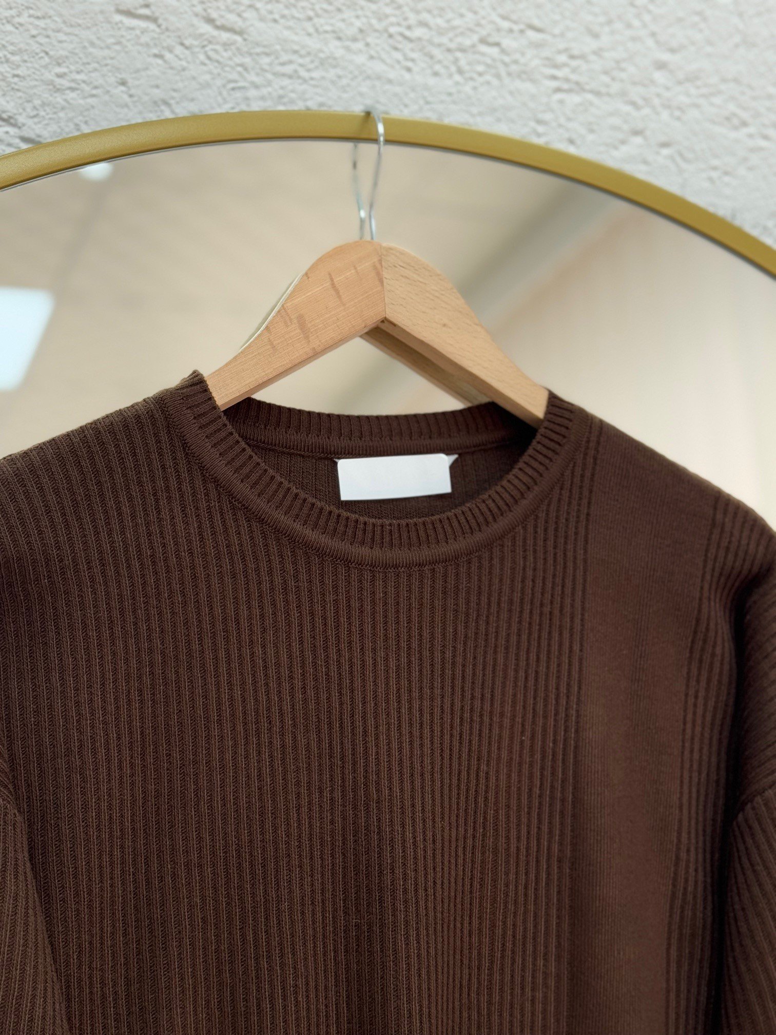 Celuna Kol Ucu Ve Önü Düğmeli Yırtmaçlı Triko Tunik-KR5005 Kahve