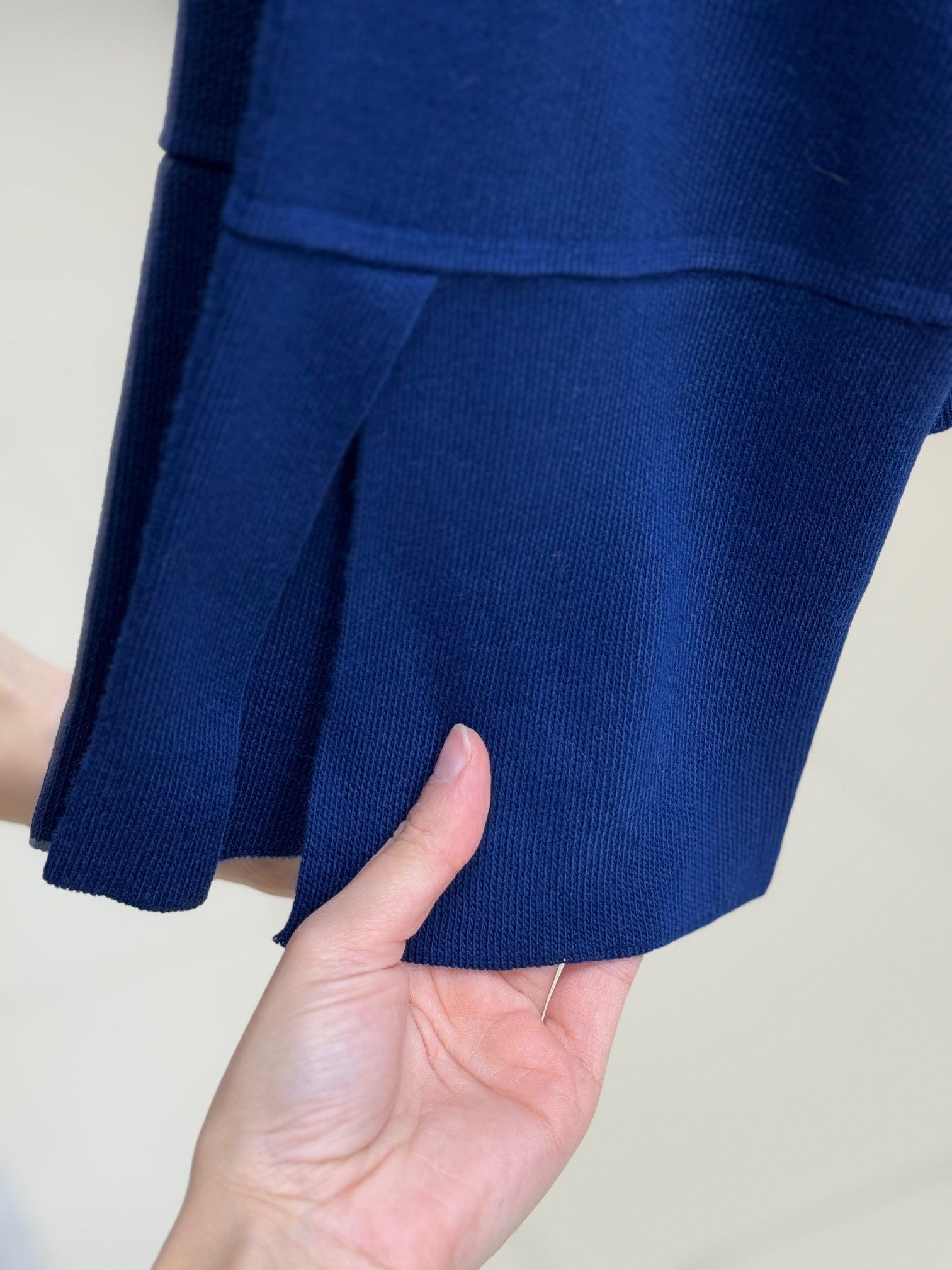 Celyla Kol Ucu Yırtmaçlı Kısa Triko Kazak-KR5021 Lacivert