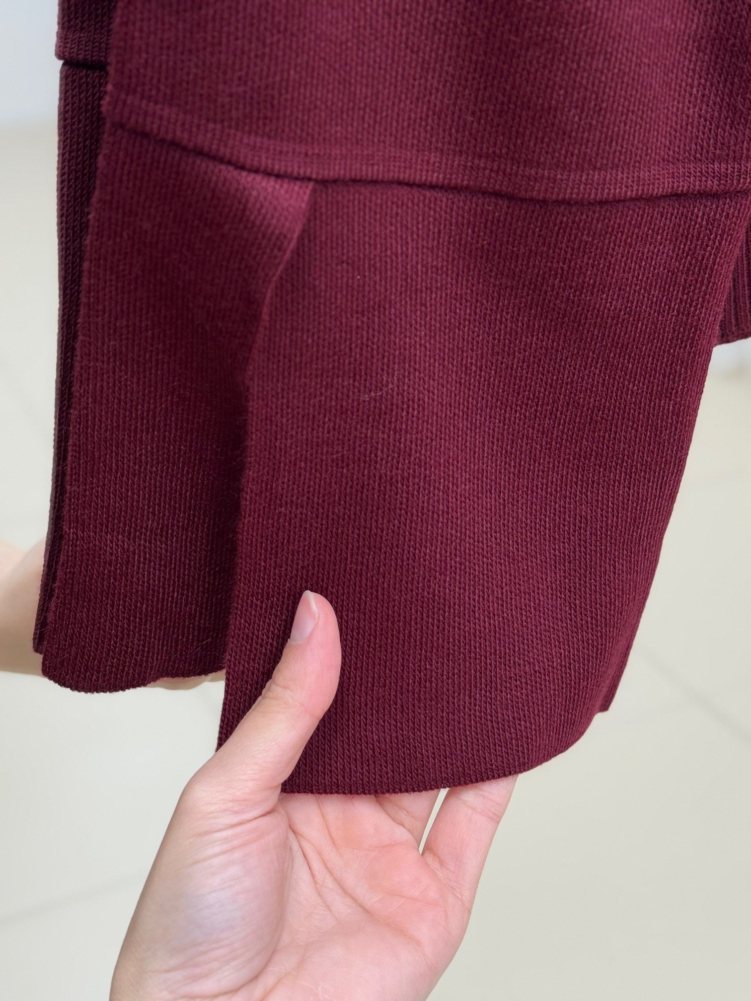 Celyla Kol Ucu Yırtmaçlı Kısa Triko Kazak-KR5021 Bordo