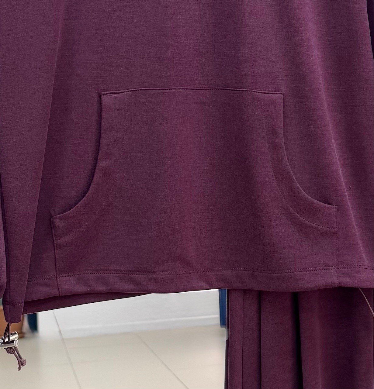 Dariana Kangru Cepli Tuniği Sıkmalı Etekli Takım-NL678 Mürdüm