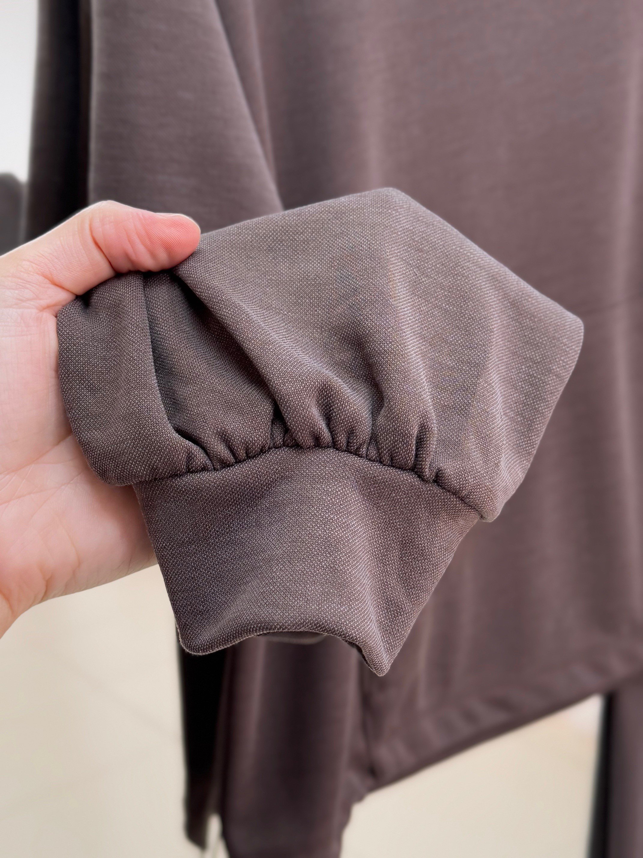 Dariana Kangru Cepli Tuniği Sıkmalı Etekli Takım-NL678 Kahve