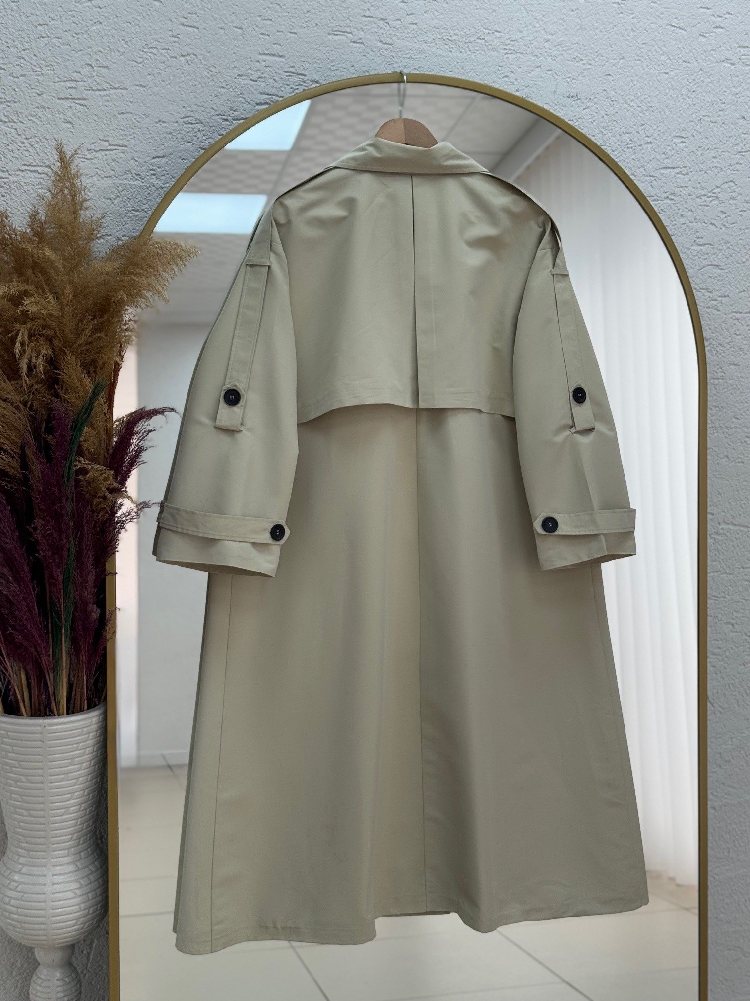 Davinia Kol Ucu Ve Omzu Kemerli Bolerolu Düğmeli Uzun Trenç-Çİ925 Taş