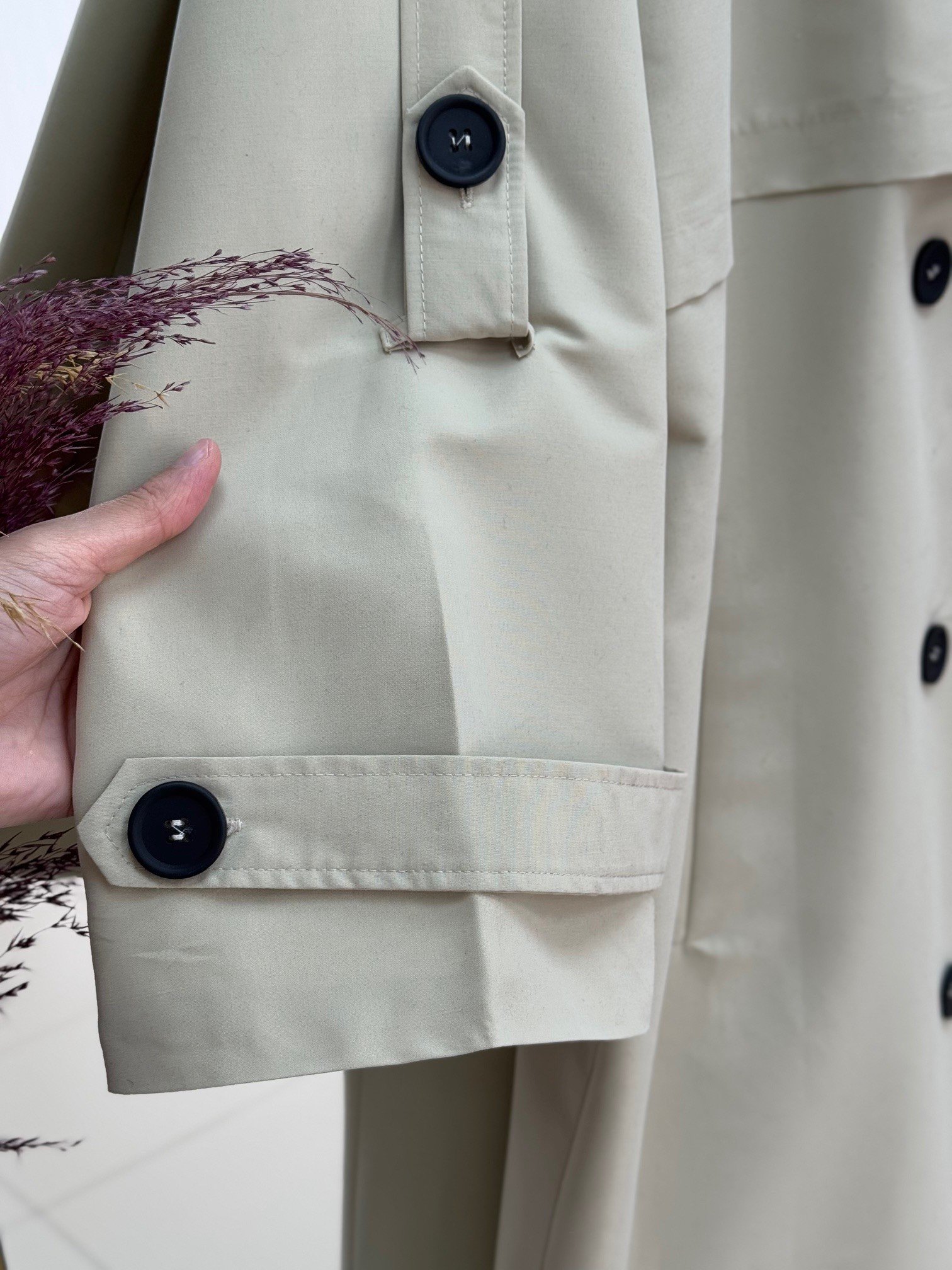 Davinia Kol Ucu Ve Omzu Kemerli Bolerolu Düğmeli Uzun Trenç-Çİ925 Taş