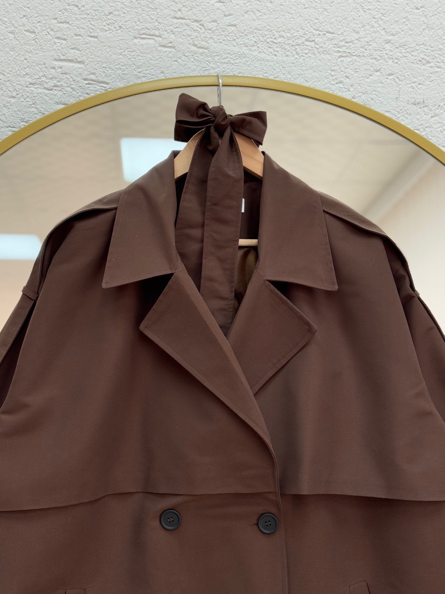 Davinia Kol Ucu Ve Omzu Kemerli Bolerolu Düğmeli Uzun Trenç-Çİ925 Kahve