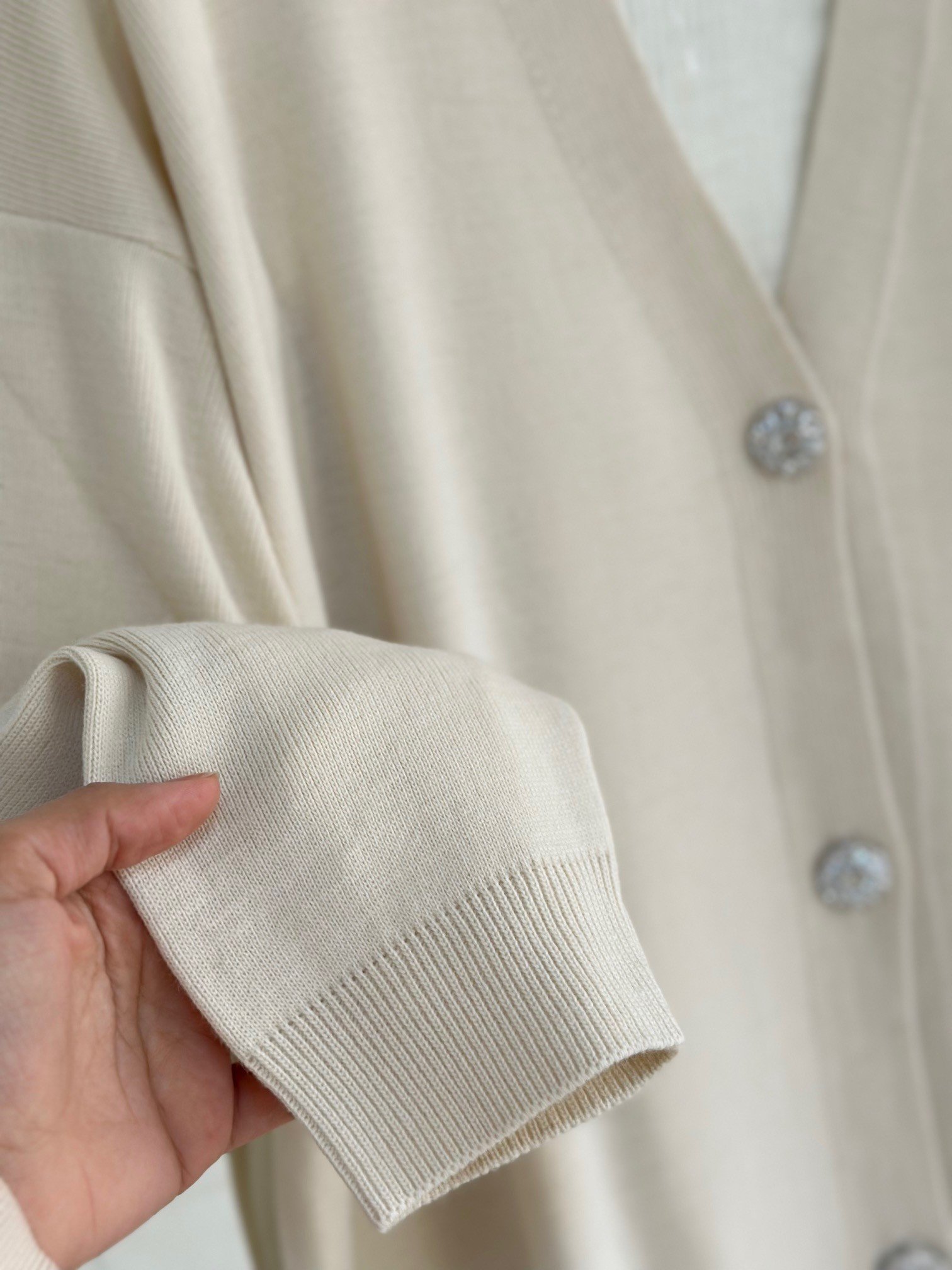 Defne Papatya Düğmeli Uzun Hırka-Zİ6184 Taş