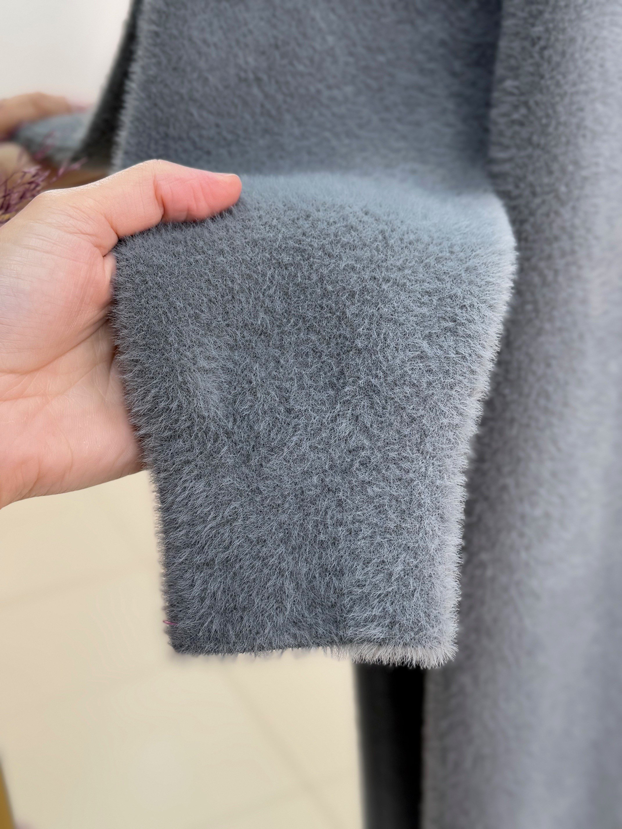 Deledra Sakallı Uzun Hırka-KR5025 Antrasit