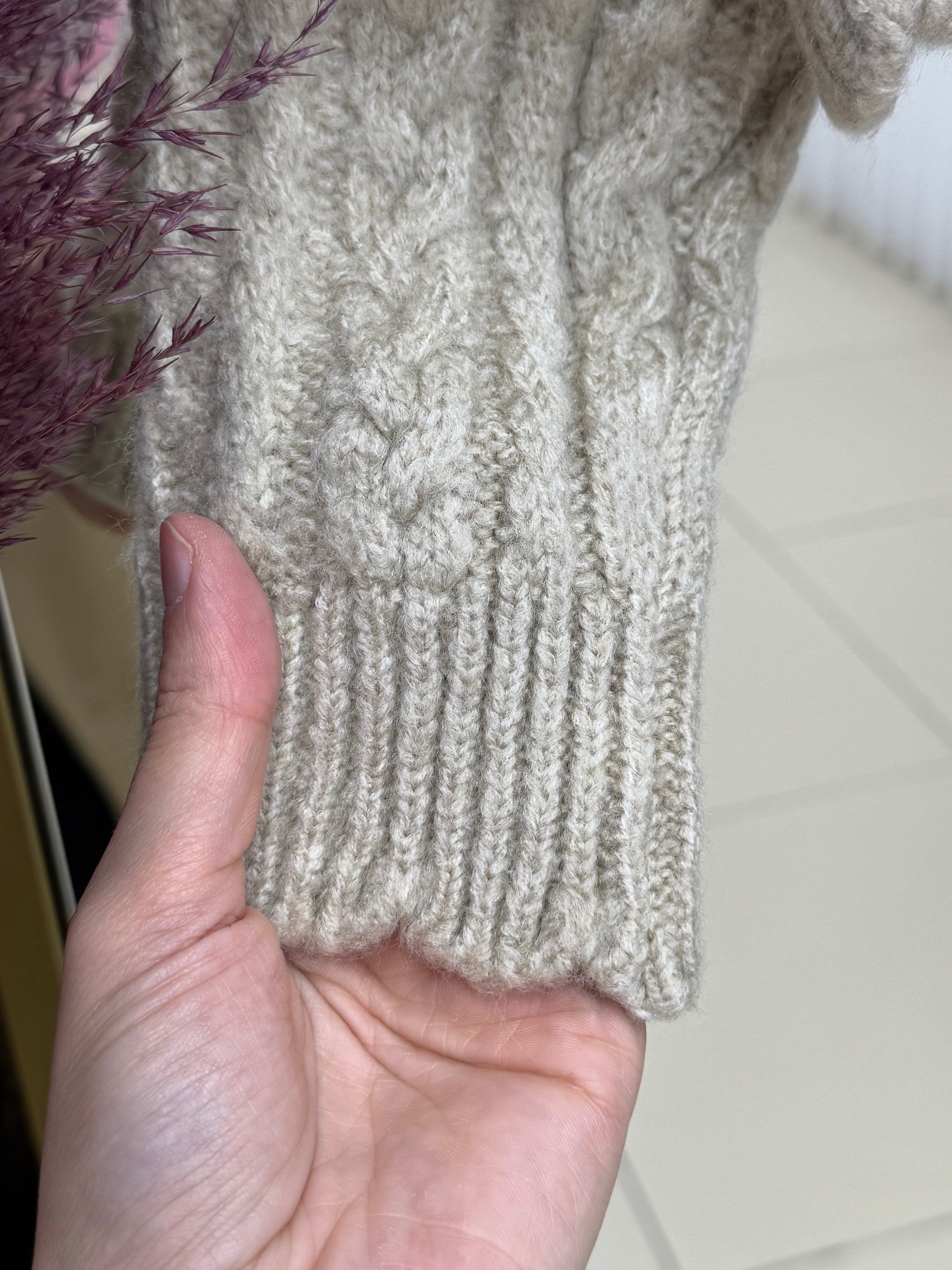 Delera İri Düğmeli Örme Mini Hırka-Zİ7002 Taş