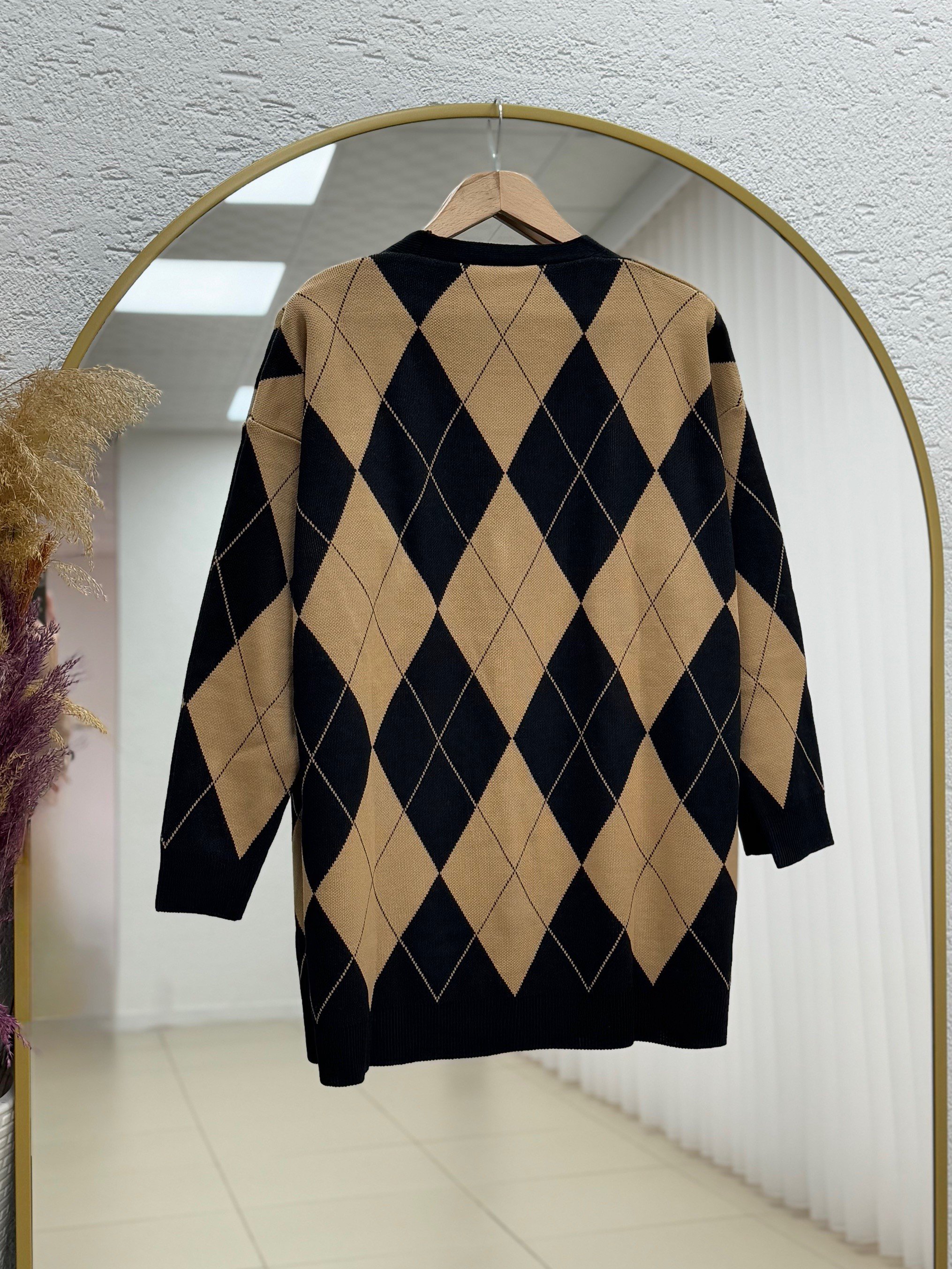 Delesia Baklava Desen Düğmeli Hırka-Zİ5554 Siyah