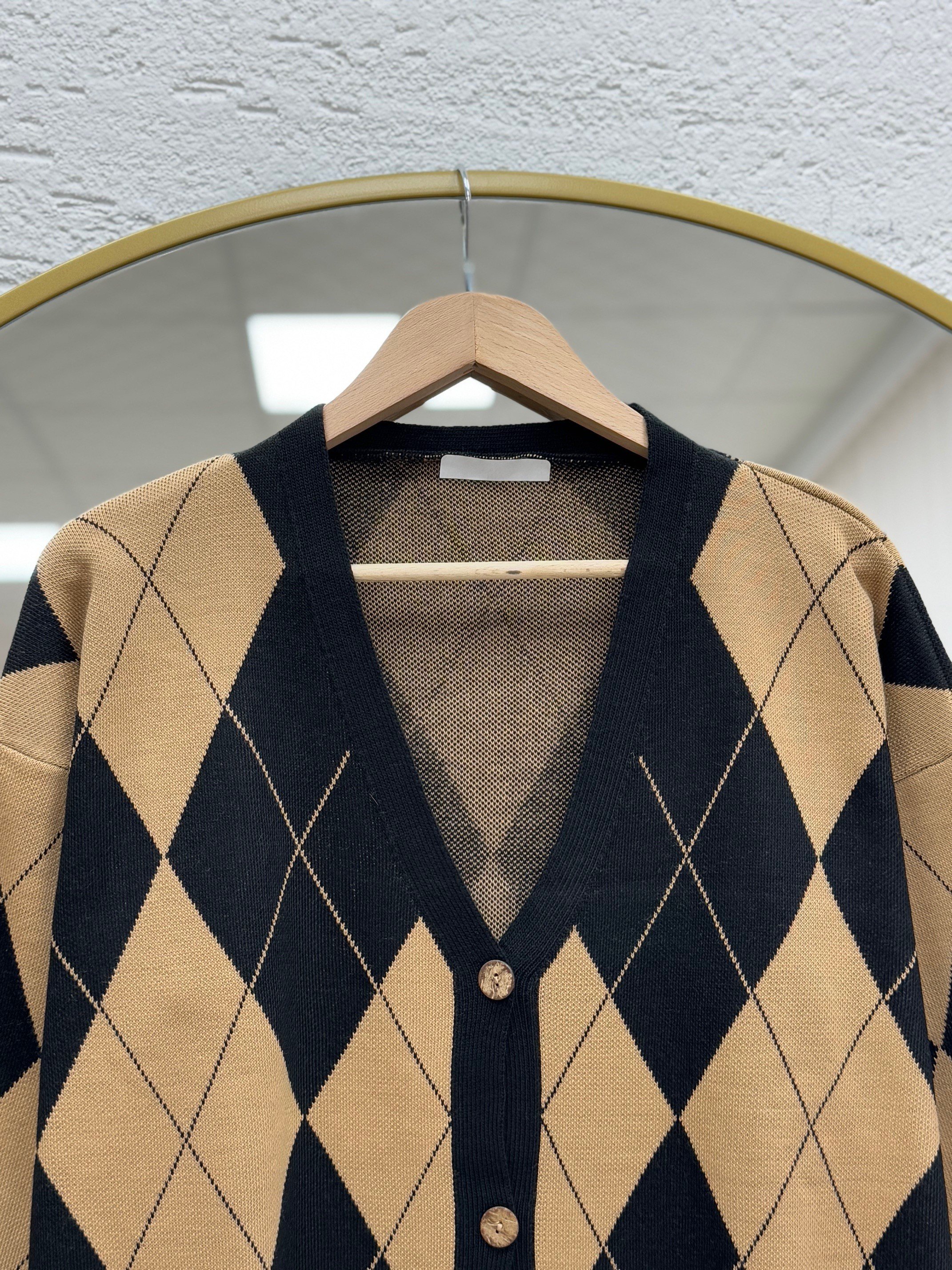 Delesia Baklava Desen Düğmeli Hırka-Zİ5554 Siyah