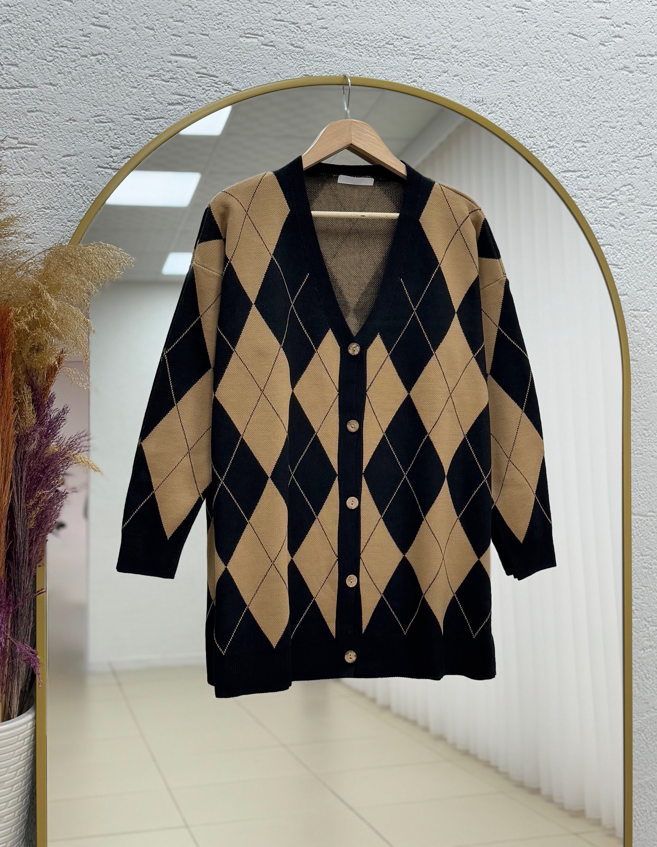 Delesia Baklava Desen Düğmeli Hırka-Zİ5554 Siyah