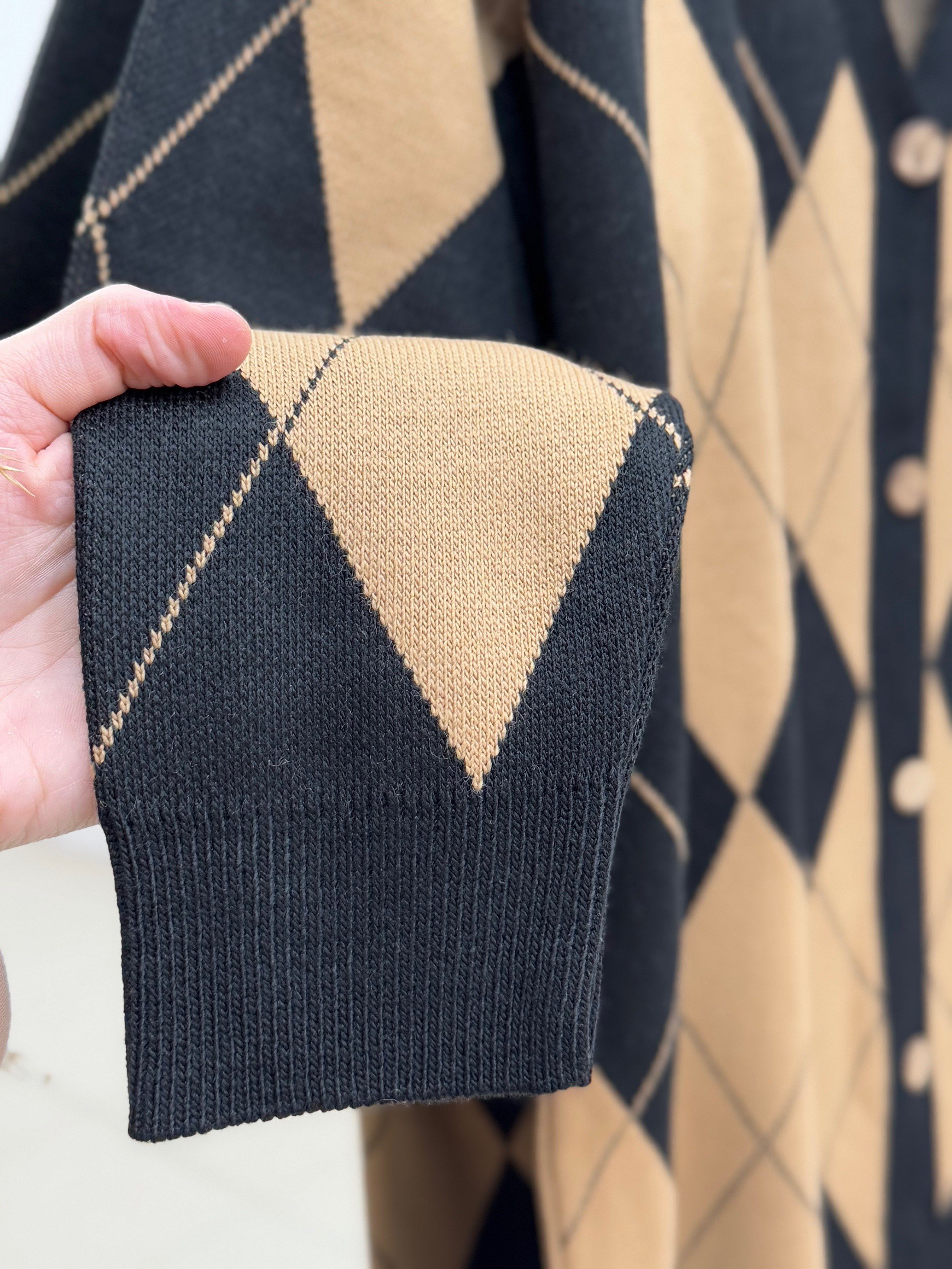 Delesia Baklava Desen Düğmeli Hırka-Zİ5554 Siyah