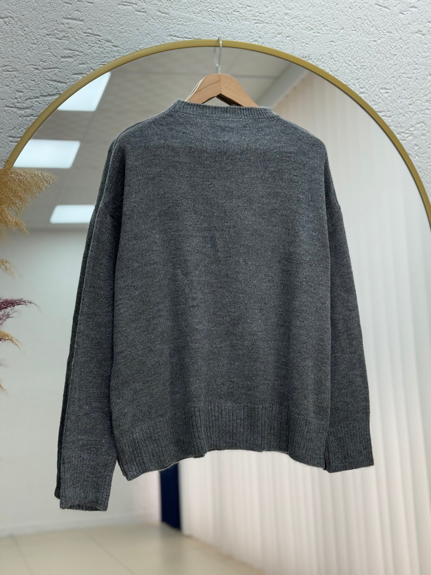 Delessa Kol Ucu Ve Altı Fitilli Bisiklet Yaka Örme Kazak-Zİ6214 Antrasit