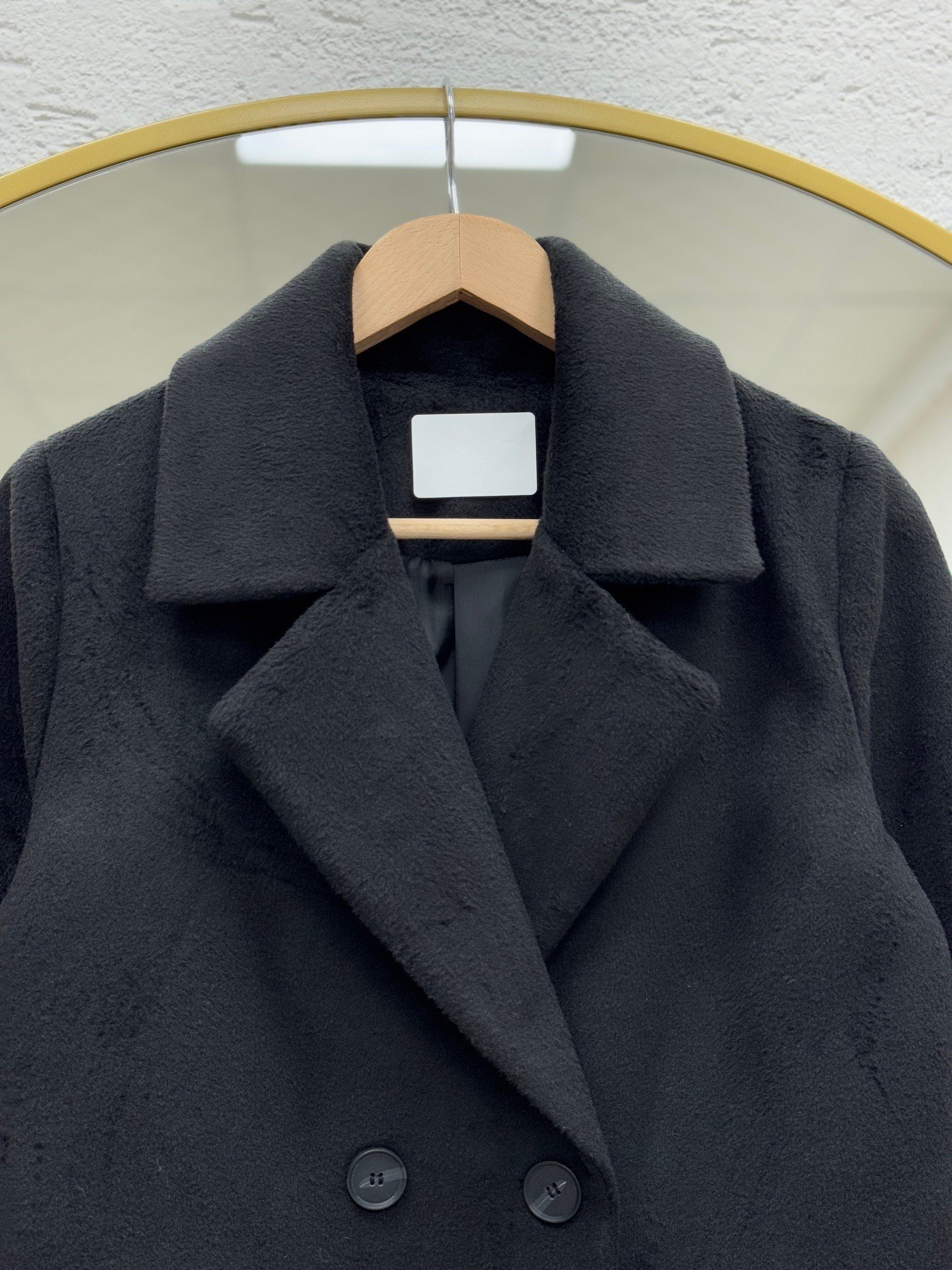 Dora Gizli Cep Detaylı Düğmeli Kaban-ÜN328 Siyah