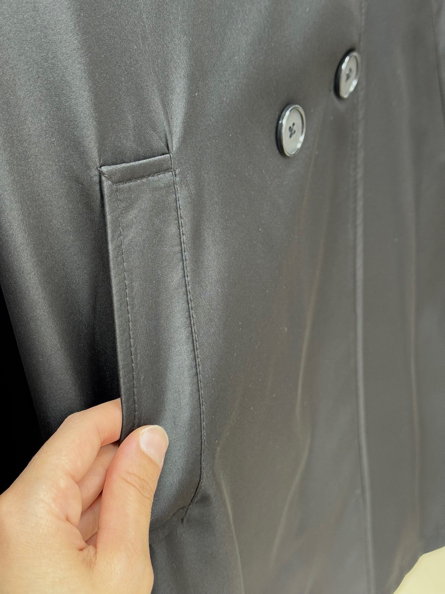 Dorera Kol Ucu Ve Önü Düğmeli Bağlamalı Trenç-ZŞ6002 Siyah