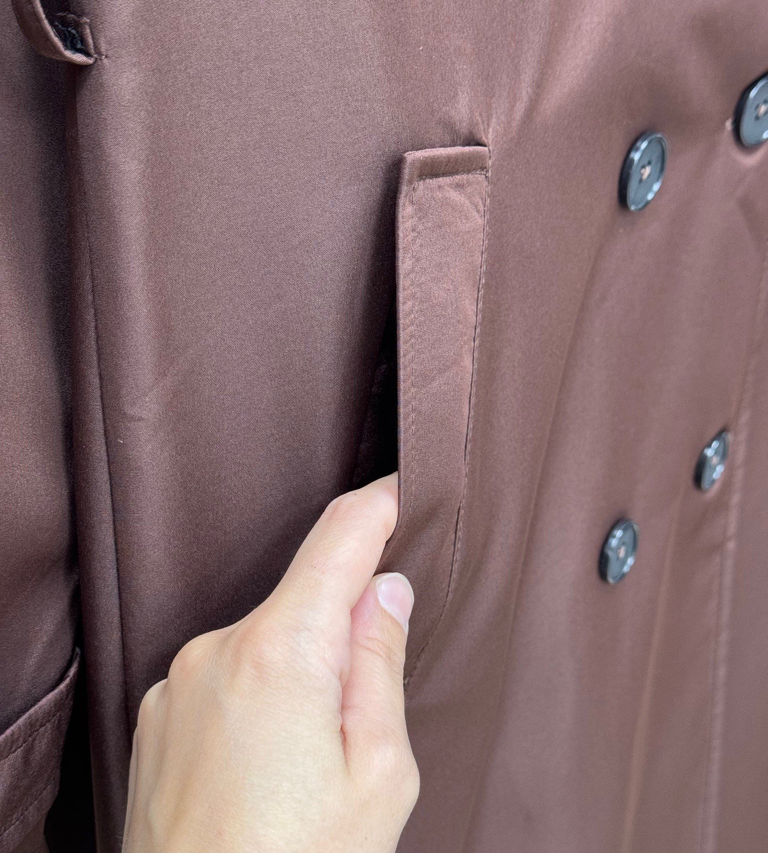 Doresia Düğmeli Bağlamalı Uzun Trenç-ZŞ6003 Kahve