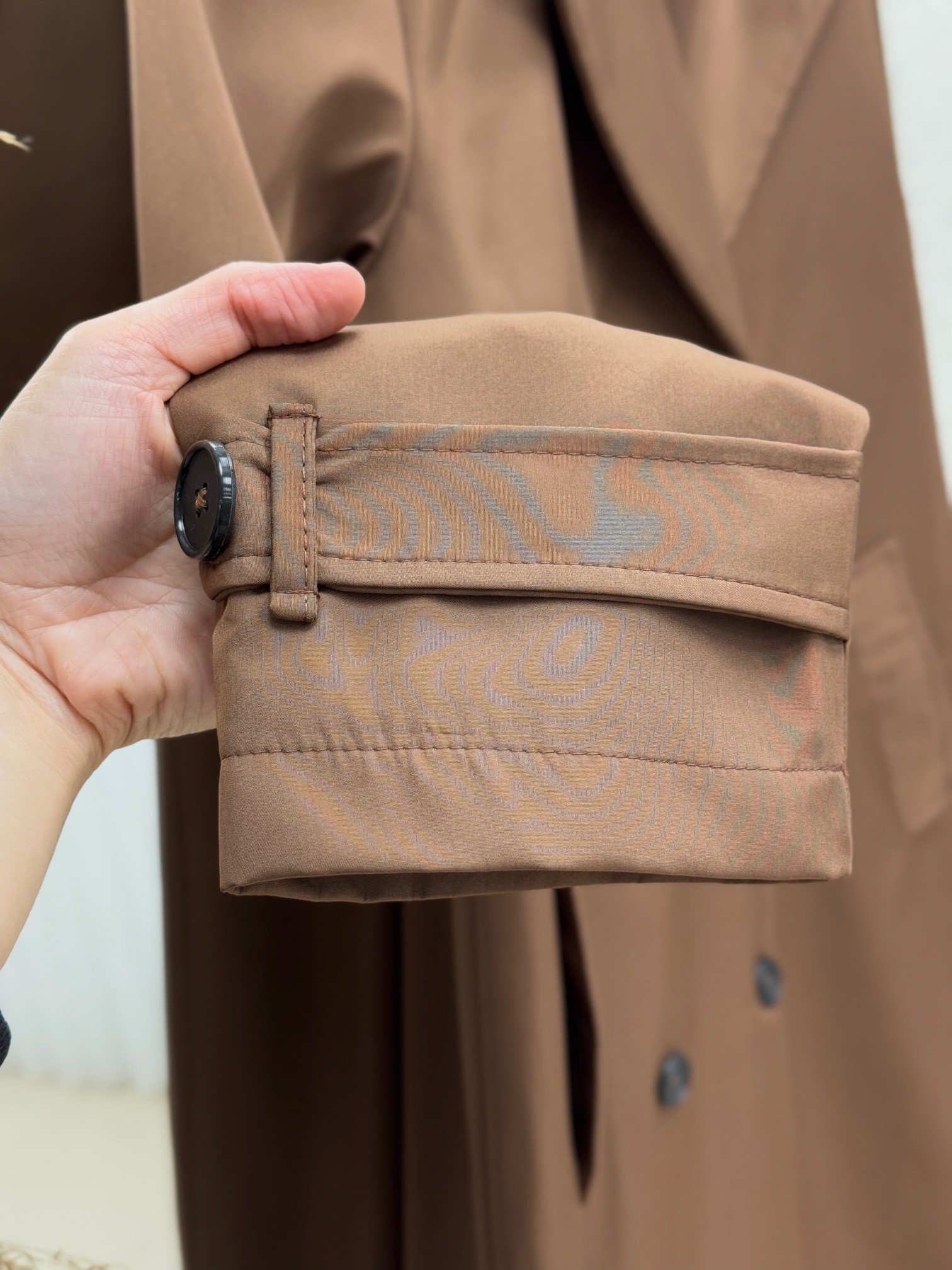 Doresia Düğmeli Bağlamalı Uzun Trenç-ZŞ6003 Koyu Kahve