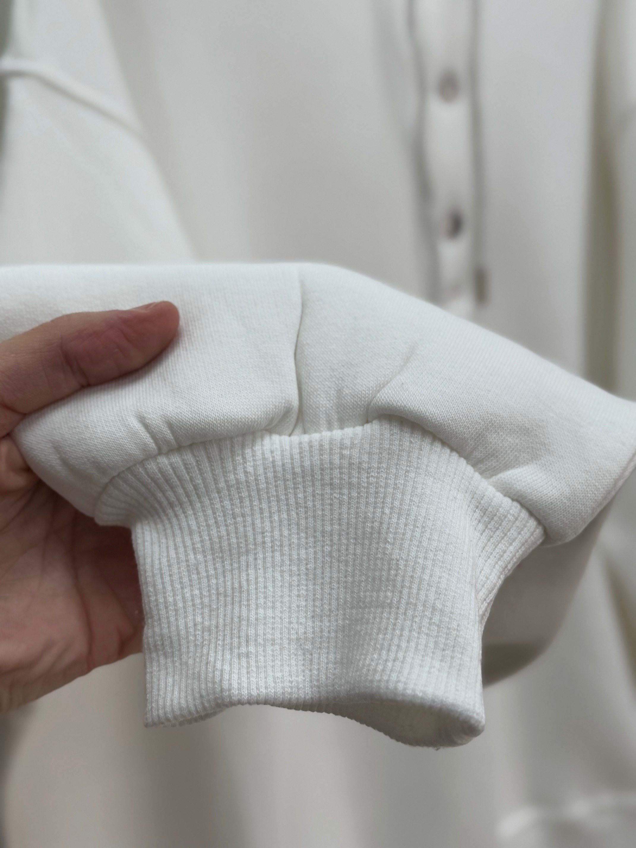 Dormora Kapşonlu Çıtçıtlı Üç İp Sweat-ZN5888 Beyaz