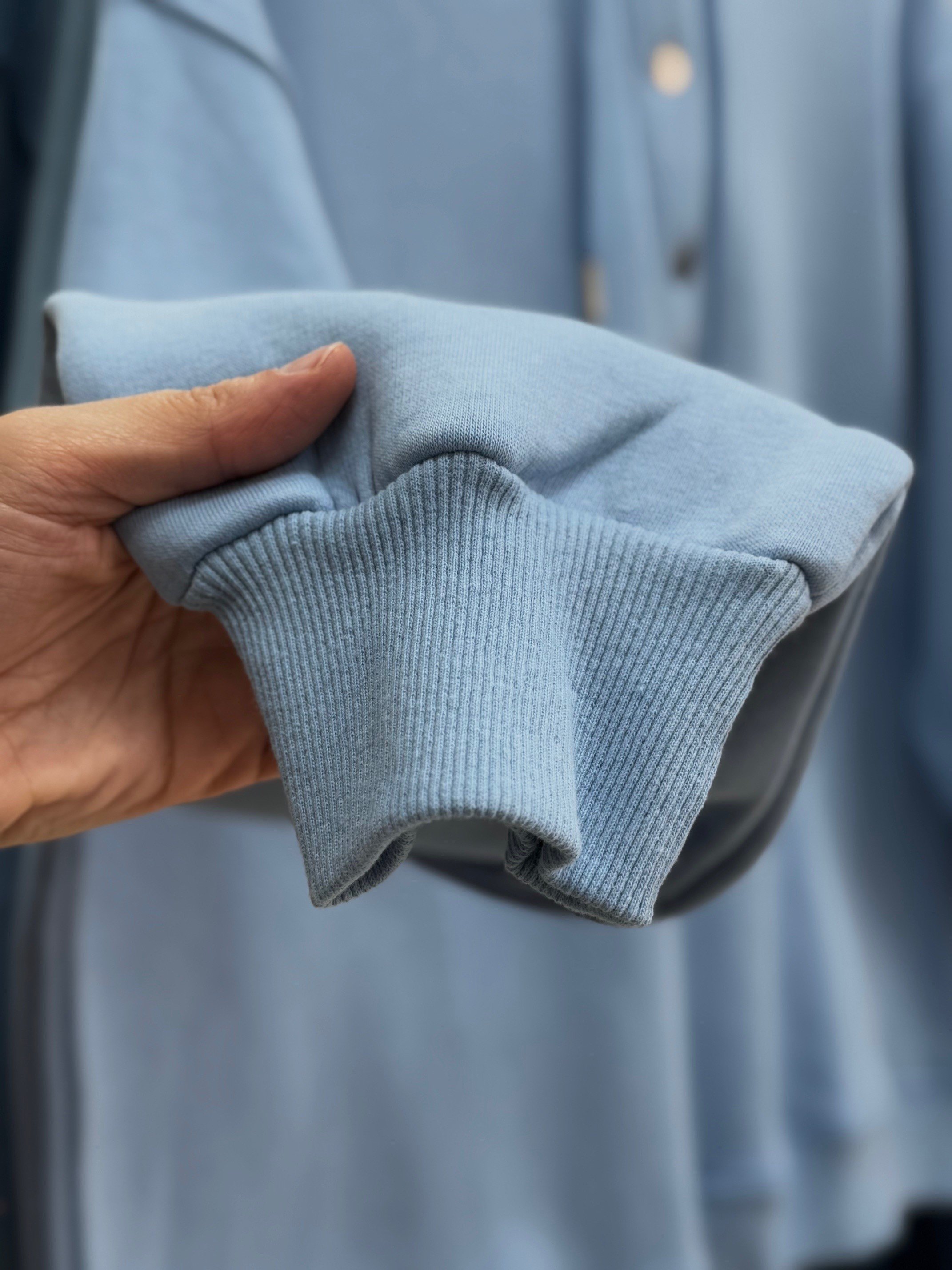 Dormora Kapşonlu Çıtçıtlı Üç İp Sweat-ZN5888 Mavi