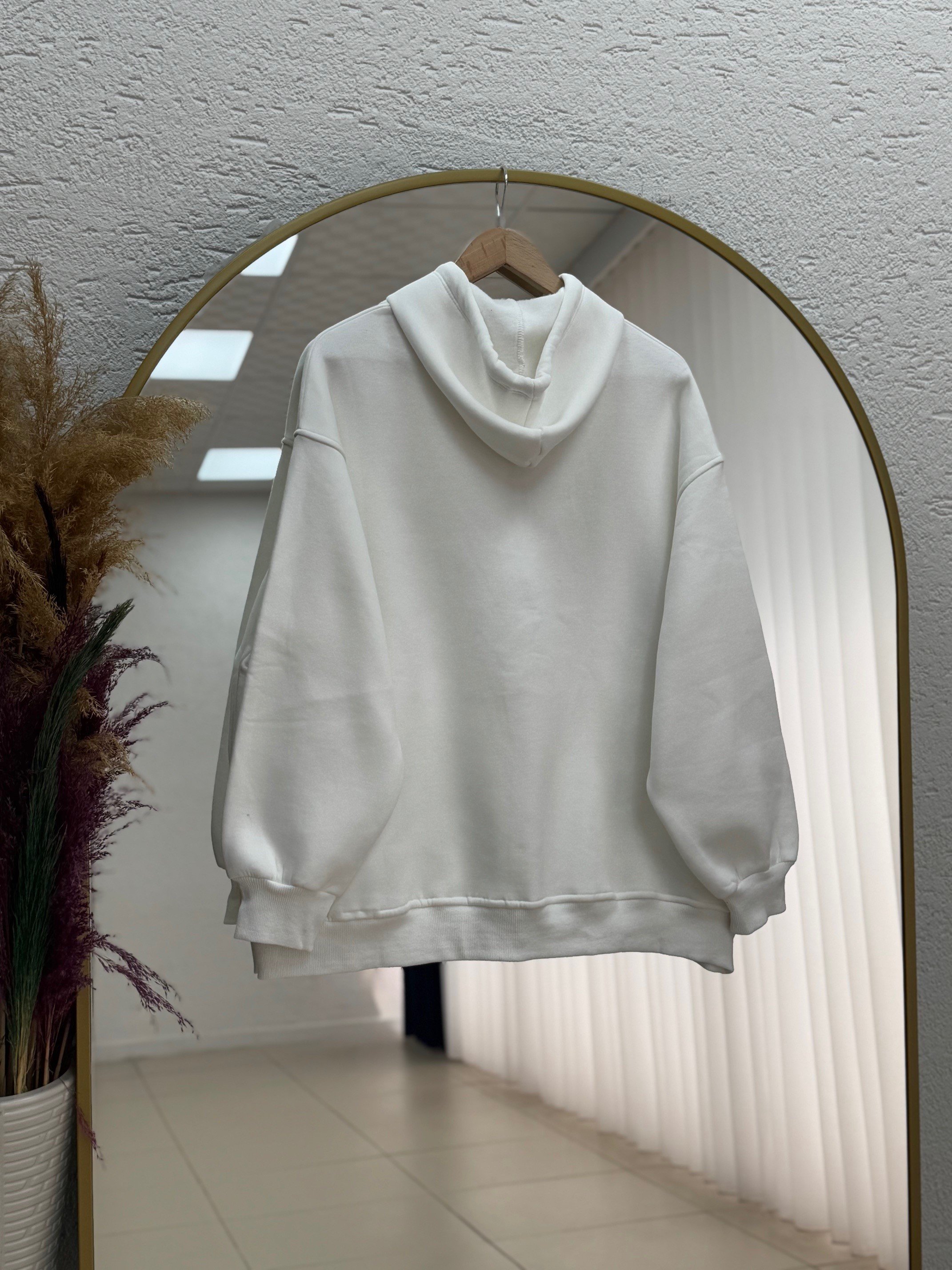Dormora Kapşonlu Çıtçıtlı Üç İp Sweat-ZN5888 Beyaz