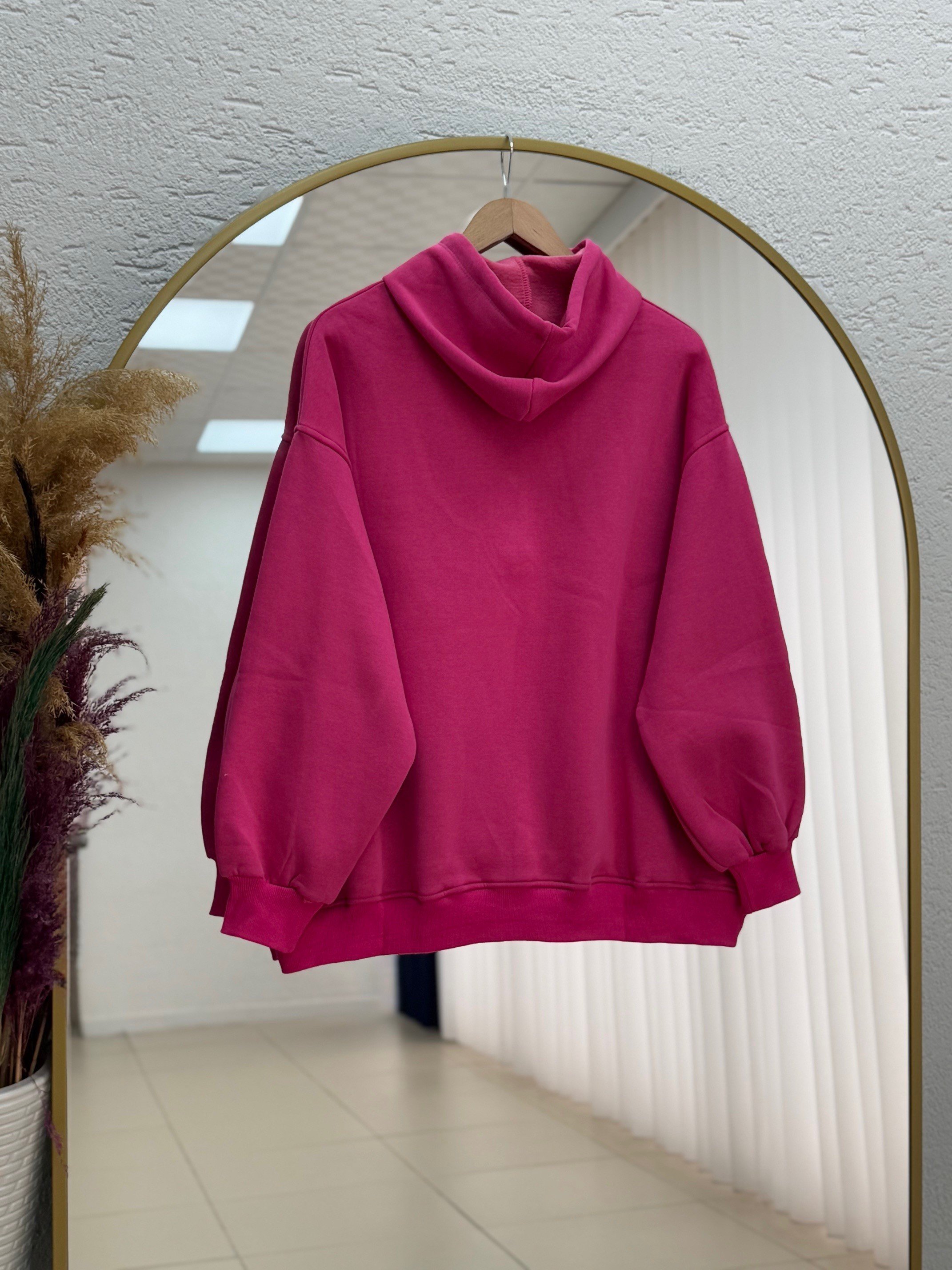 Dormora Kapşonlu Çıtçıtlı Üç İp Sweat-ZN5888 Fuşya