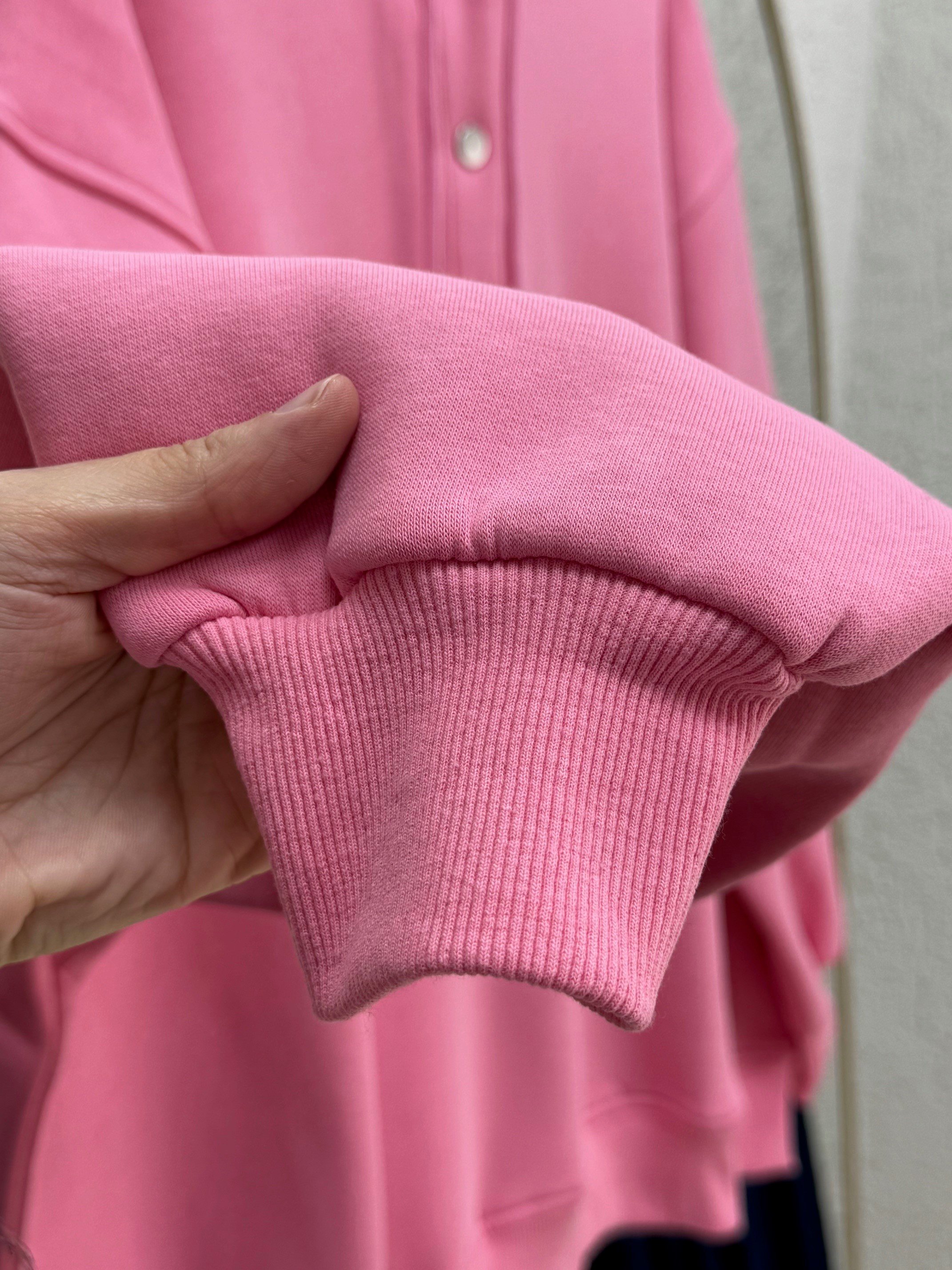 Dormora Kapşonlu Çıtçıtlı Üç İp Sweat-ZN5888 Pembe