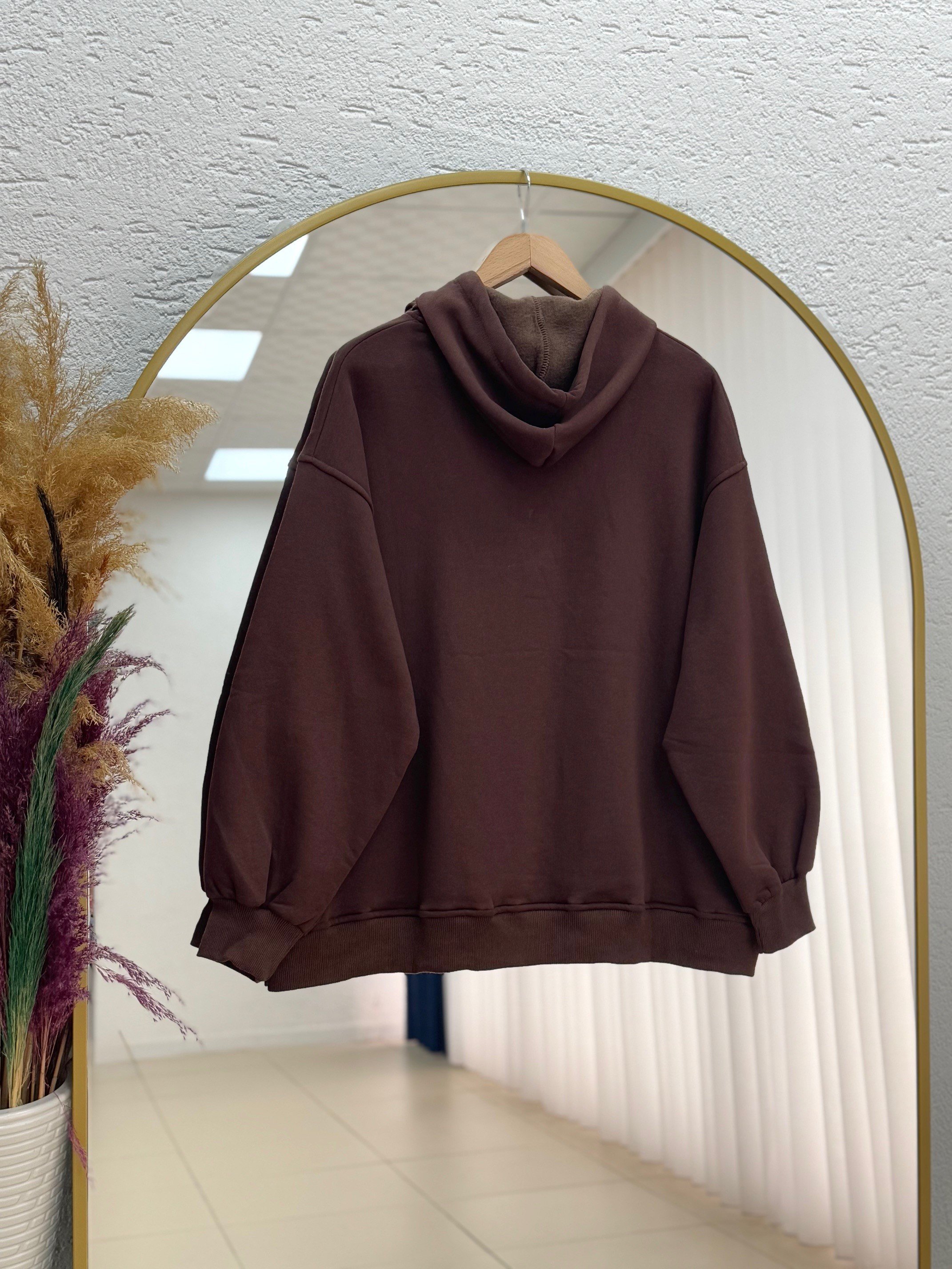 Dormora Kapşonlu Çıtçıtlı Üç İp Sweat-ZN5888 Kahve