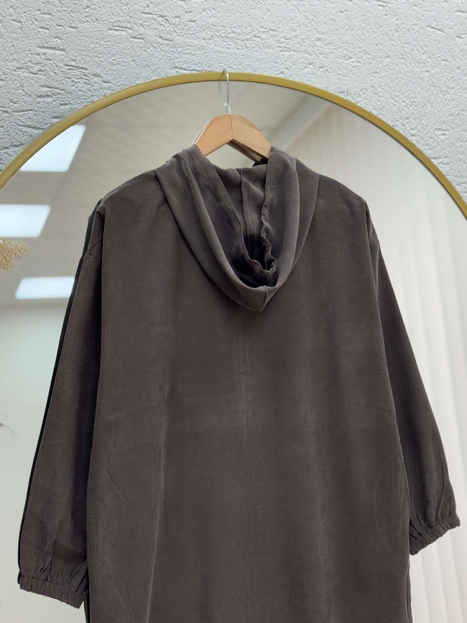 Doruna Yırtmaçlı Fermuarlı Kap-EU2992 Kahve