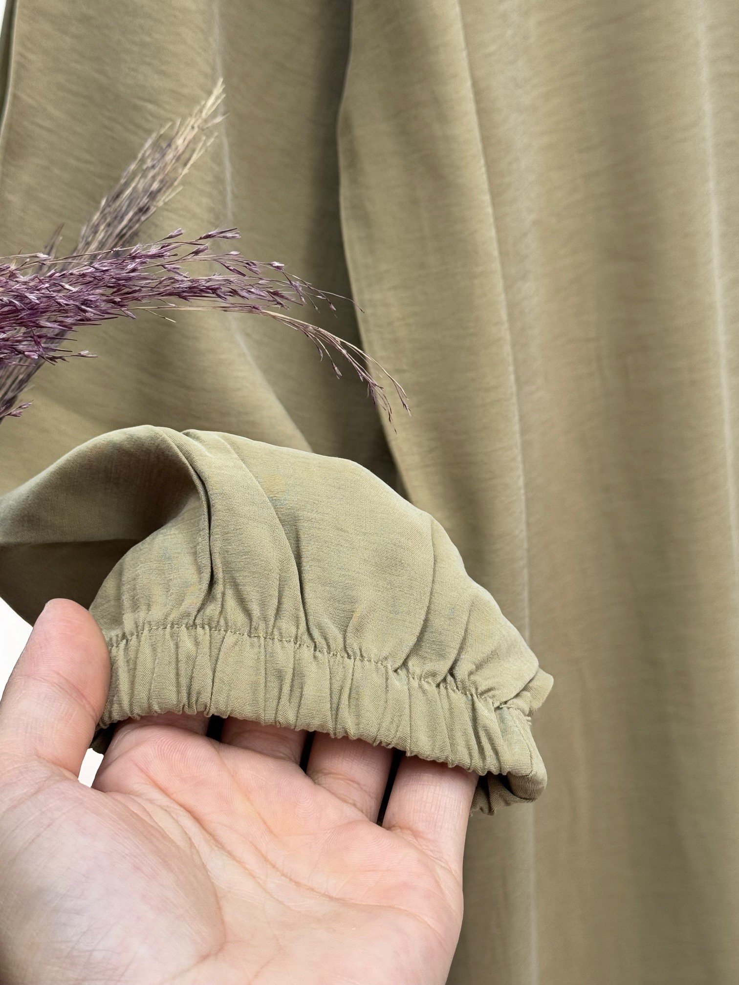 Doruna Yırtmaçlı Fermuarlı Kap-EU2992 Yağ Yeşili