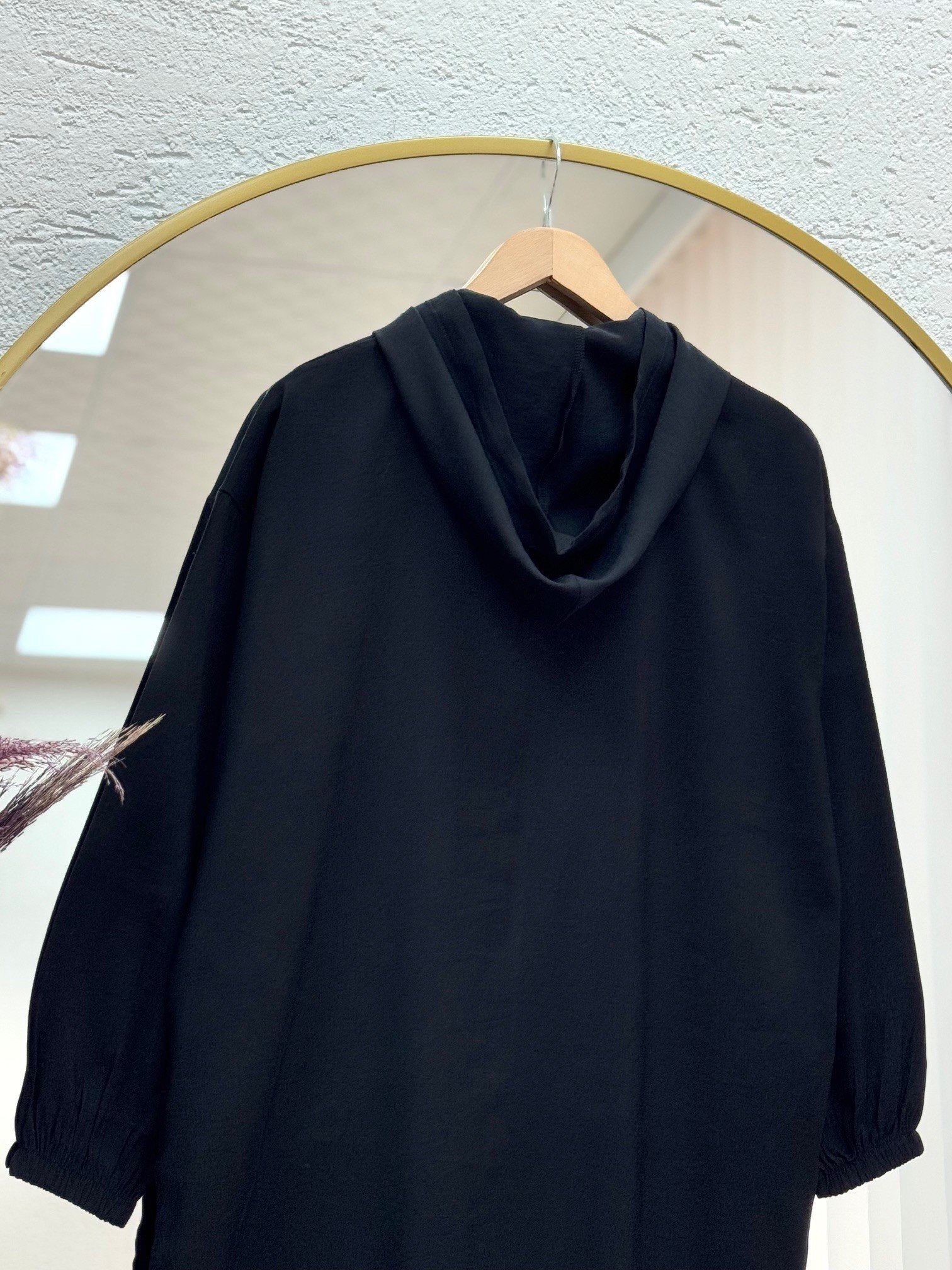 Doruna Yırtmaçlı Fermuarlı Kap-EU2992 Siyah