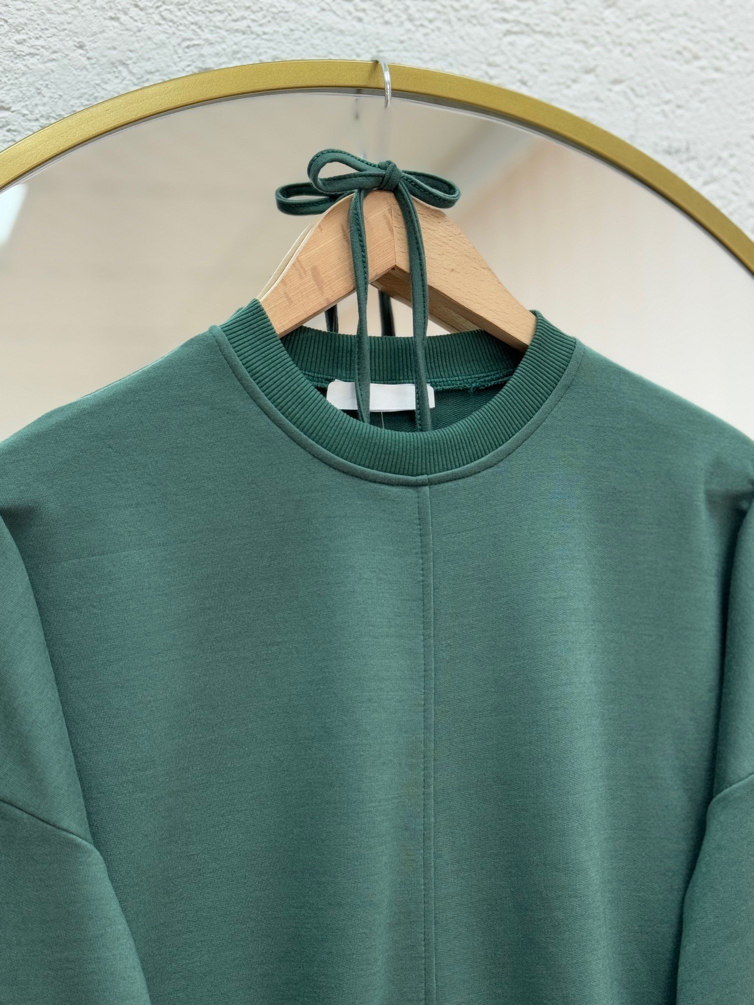 Doryla Kol Ucu Dikiş Detay Sweat-BN4498 Zümrüt Yeşili