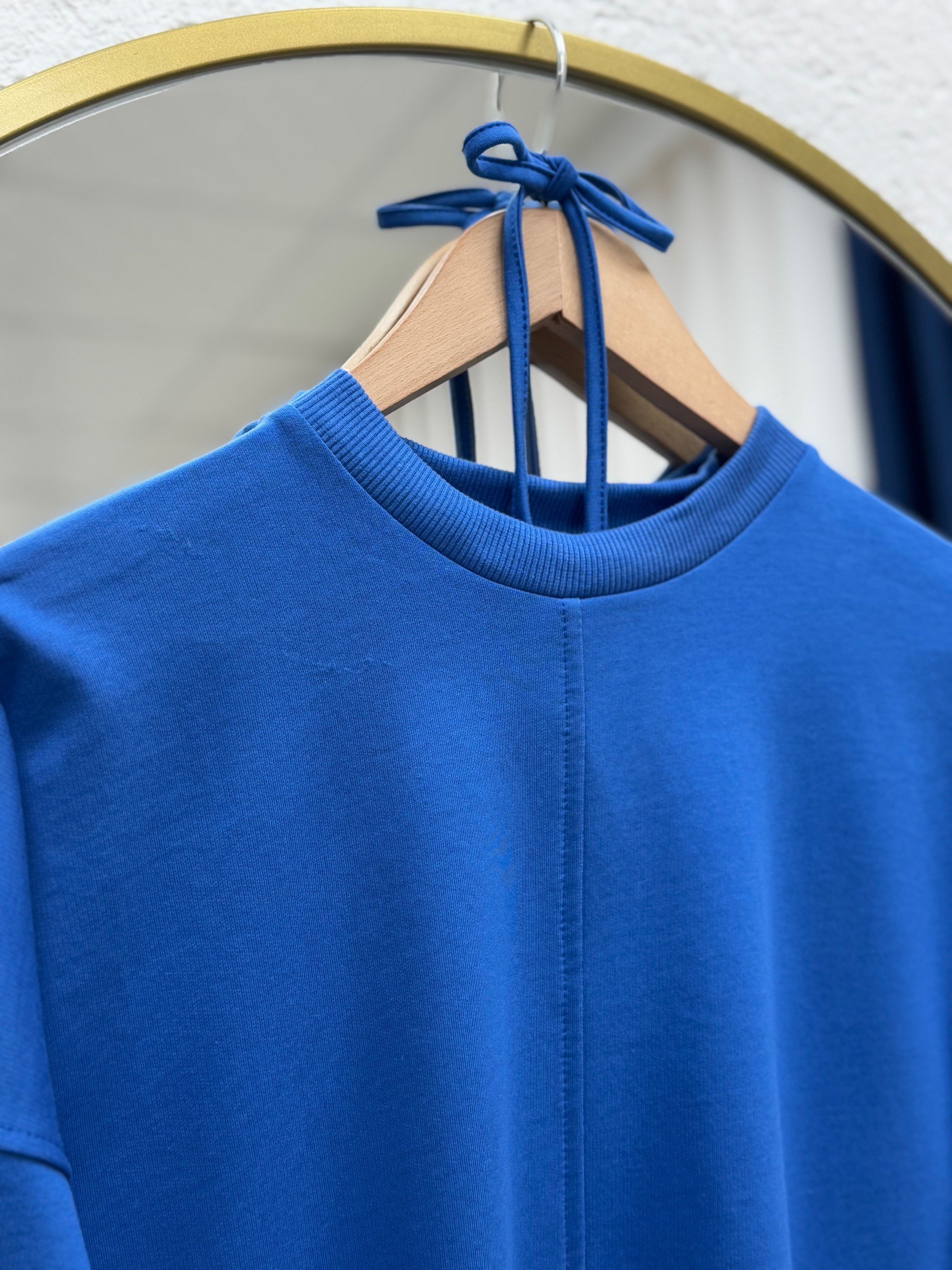 Doryla Kol Ucu Dikiş Detay Sweat-BN4498 İndigo