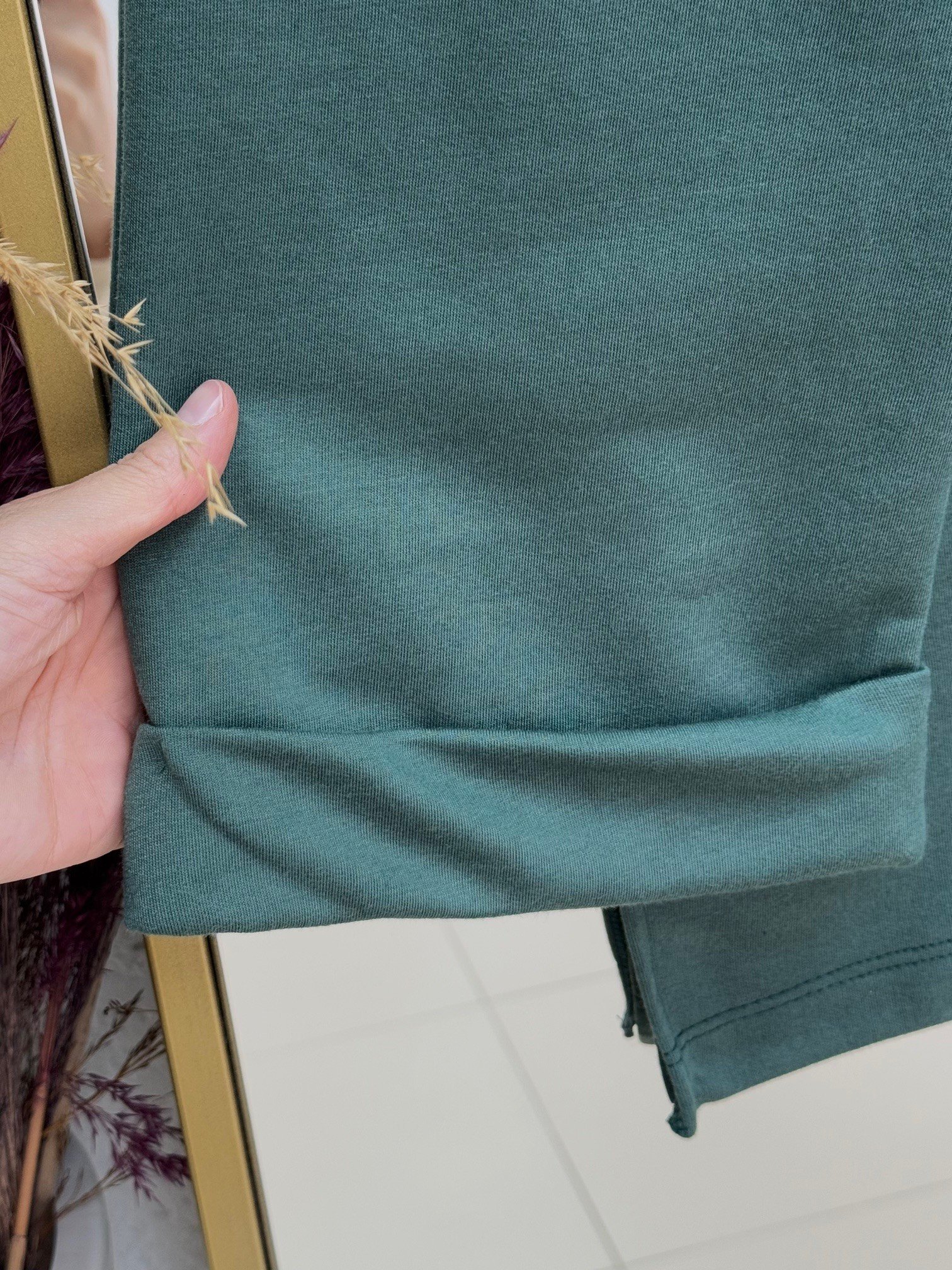 Doryla Kol Ucu Dikiş Detay Sweat-BN4498 Zümrüt Yeşili