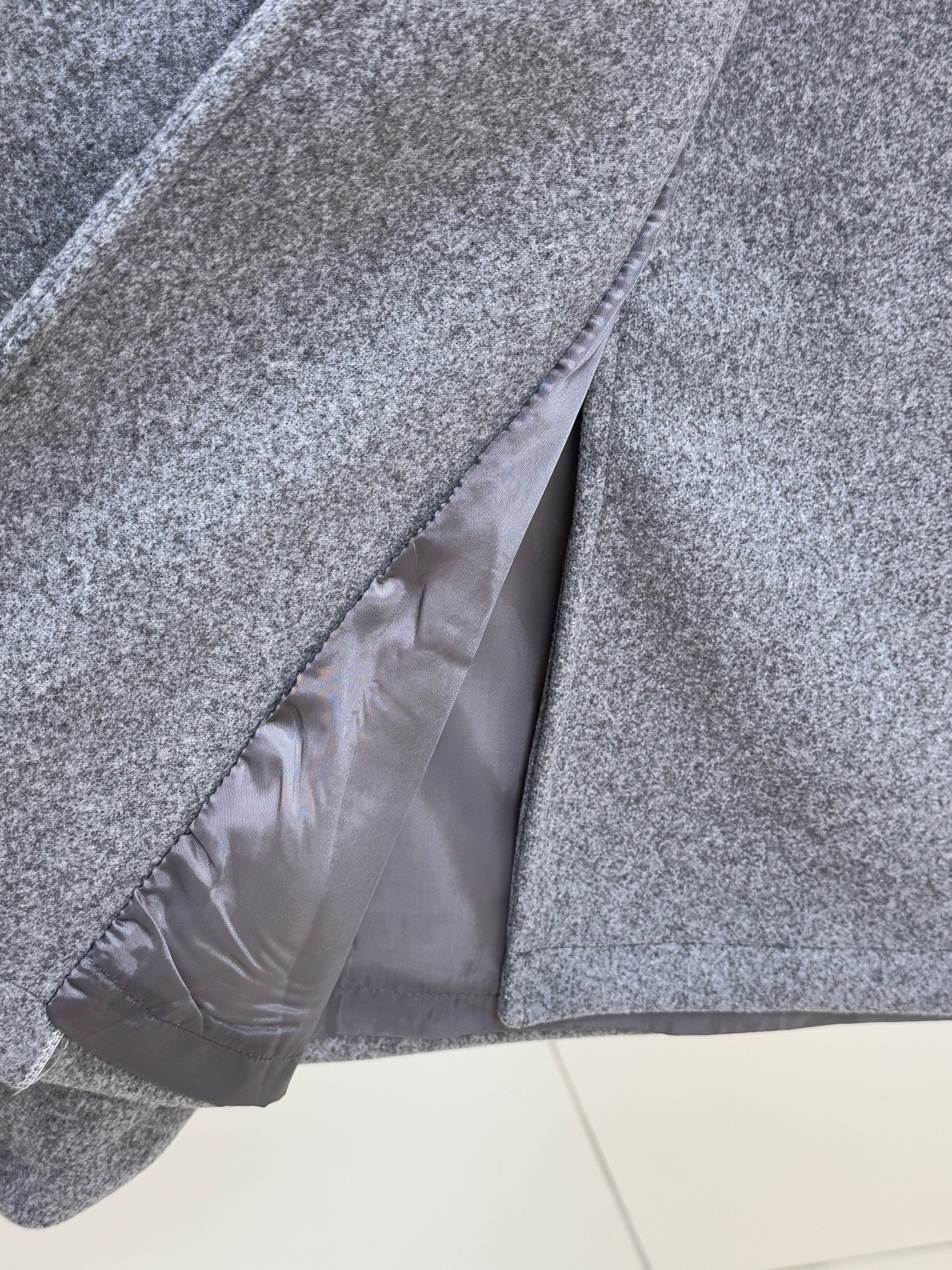 Efrat Kol Apoletli Kemerli Astarlı Kaban-BN8666 Gri