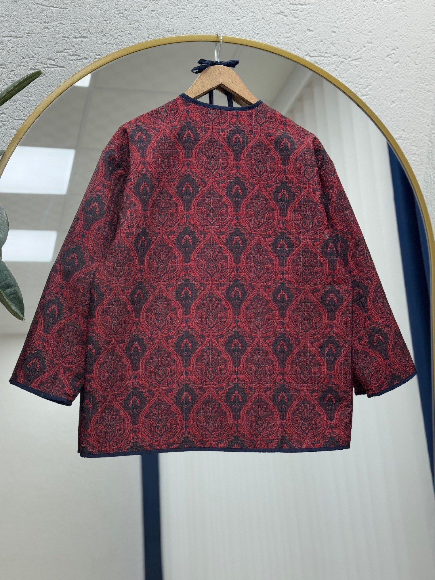 Elique Çıtçıtlı Çift Cepli Desenli Ceket-BN4325 Bordo