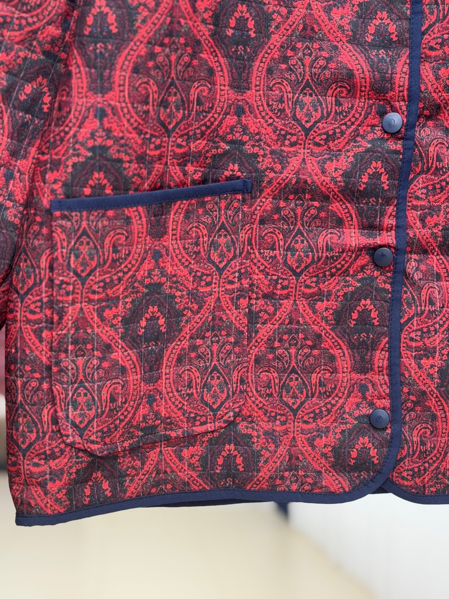 Elique Çıtçıtlı Çift Cepli Desenli Ceket-BN4325 Bordo