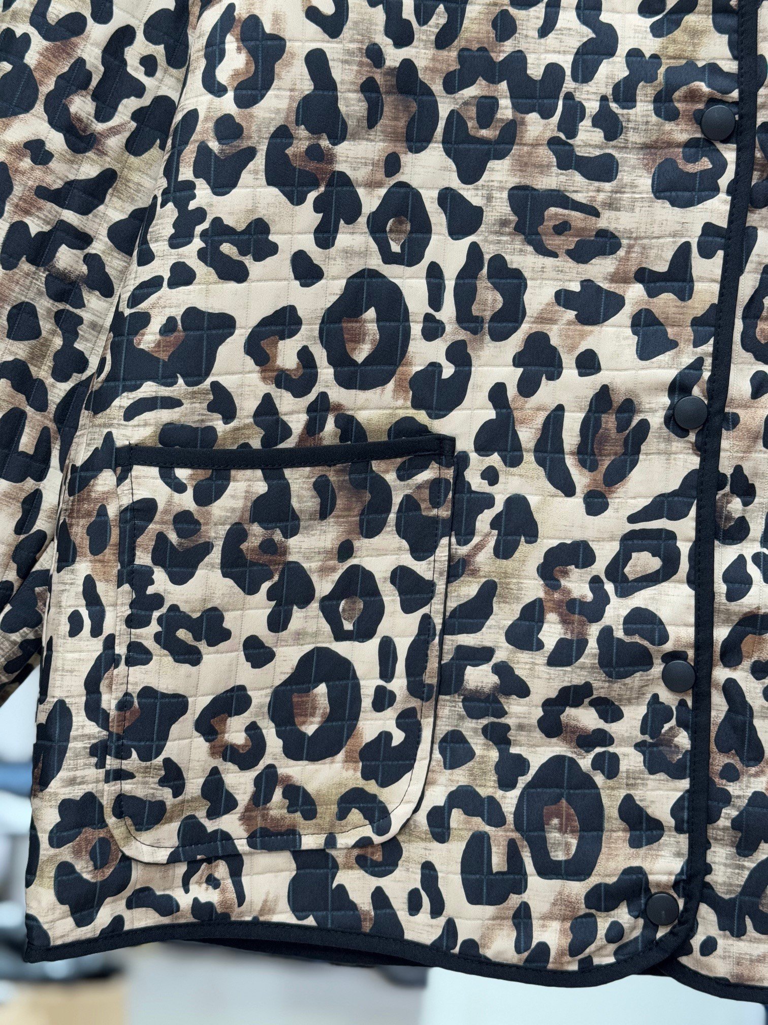 Elique Çıtçıtlı Çift Cepli Desenli Ceket-BN4325 Leopar