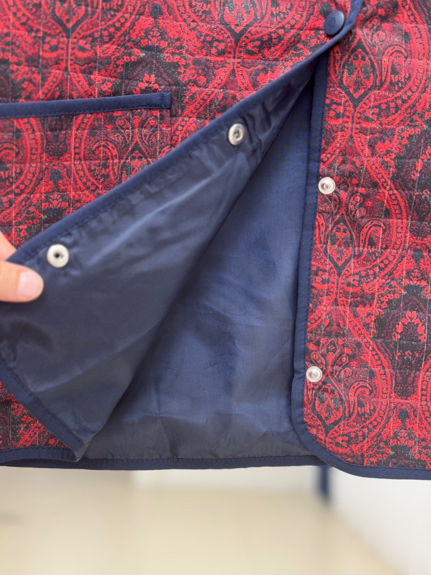 Elique Çıtçıtlı Çift Cepli Desenli Ceket-BN4325 Bordo