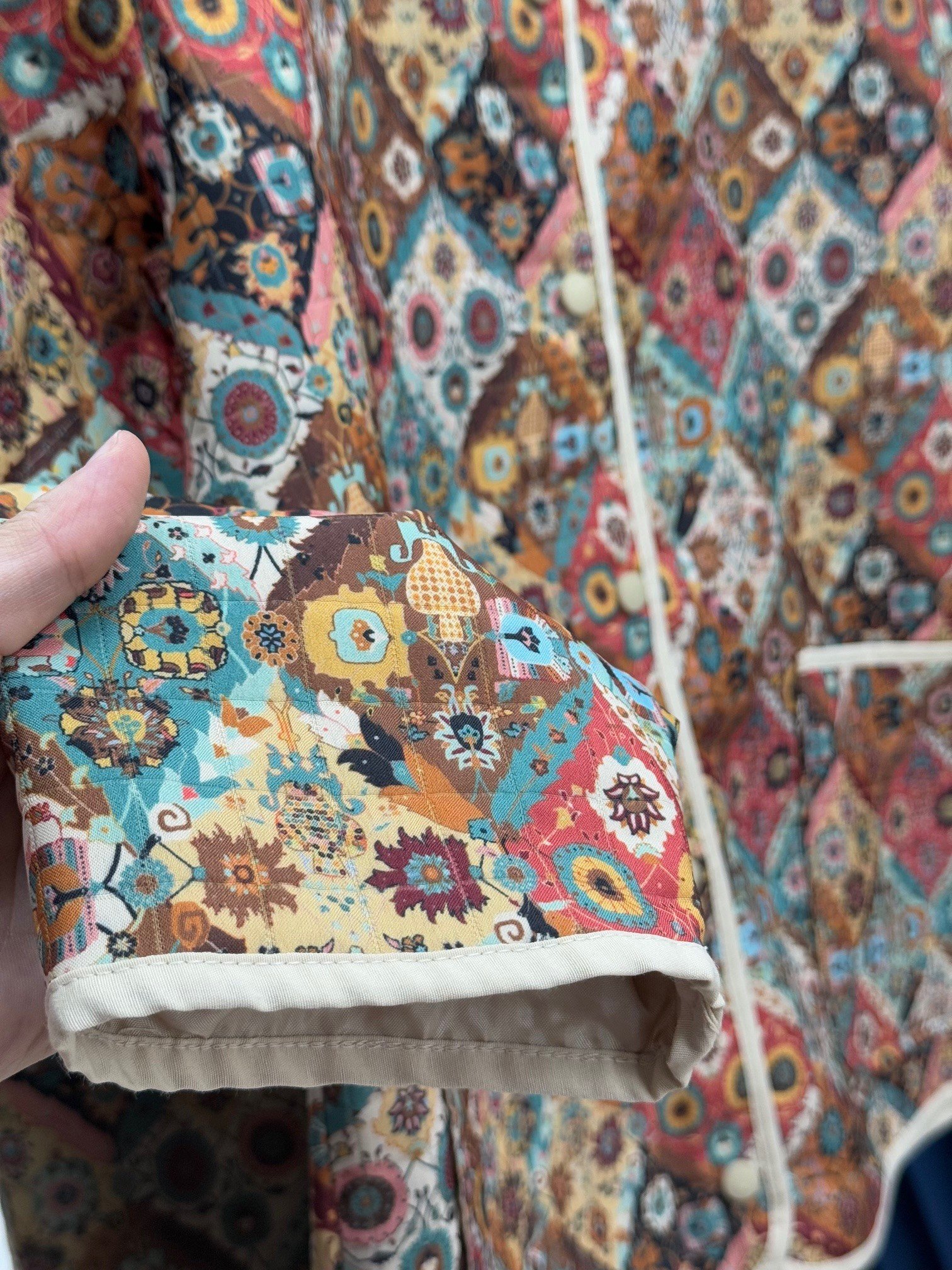 Elique Çıtçıtlı Çift Cepli Desenli Ceket-BN4325 Mavi