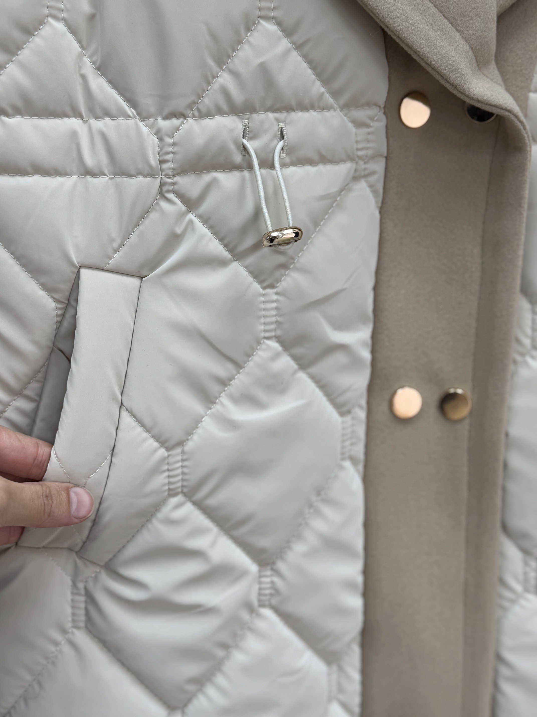 Esila Baklava Desen Belden Sıkmalı Şişme Yelek-EN2190.1 Taş