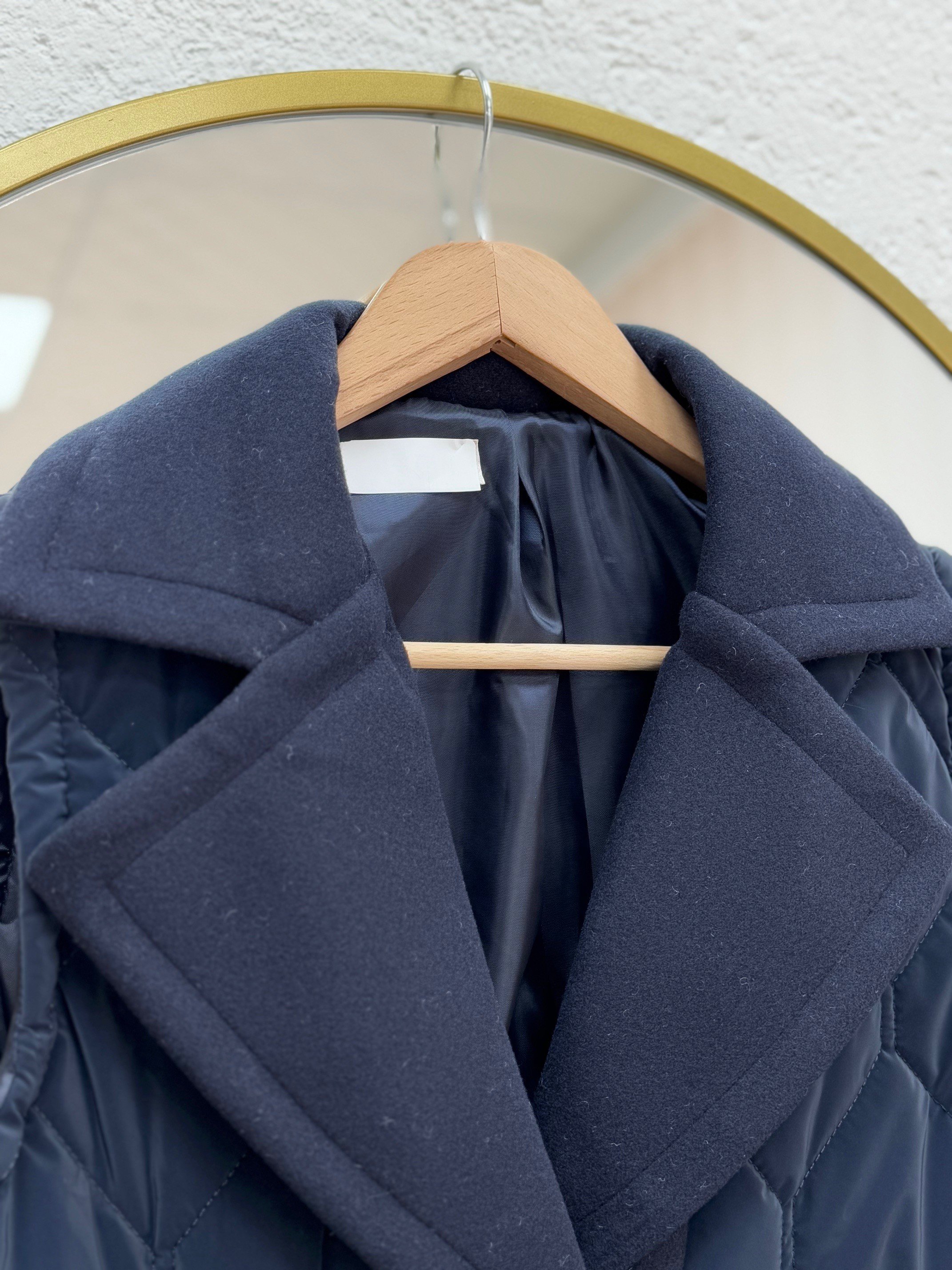 Esila Baklava Desen Belden Sıkmalı Şişme Yelek-EN2190.1 Lacivert